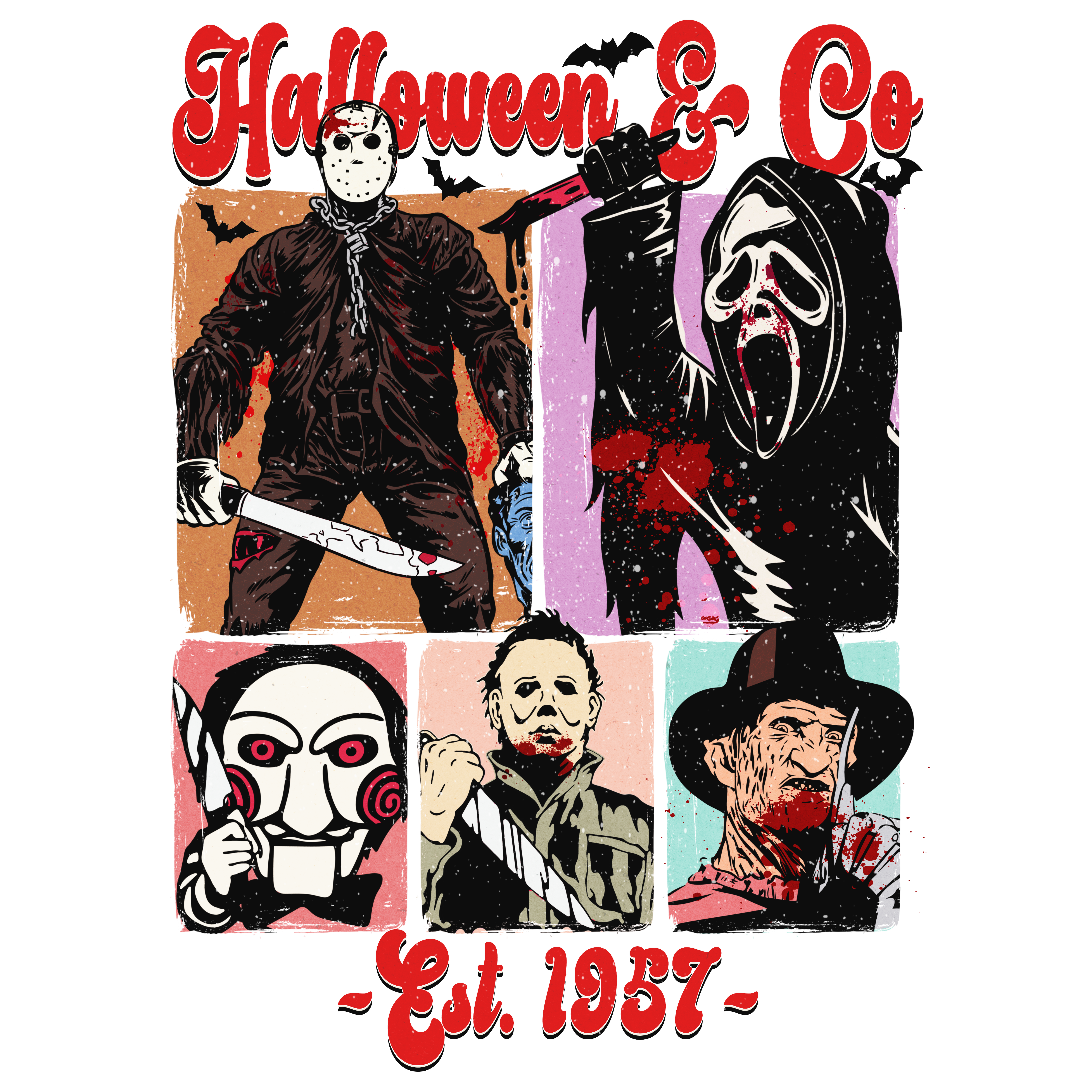 Classic Slasher Villains Halloween DTF Transfer