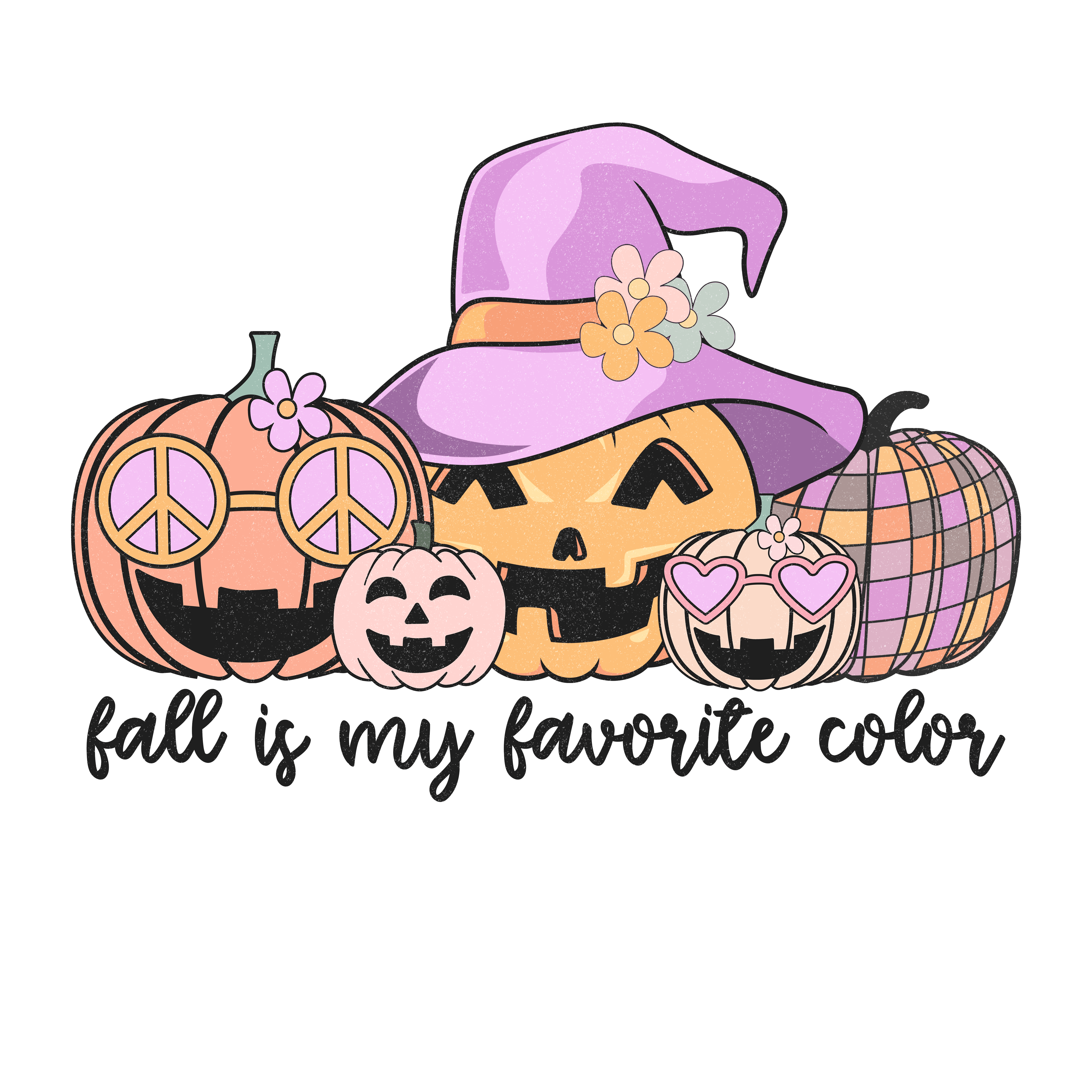Groovy Pumpkin Witch Halloween DTF Transfer