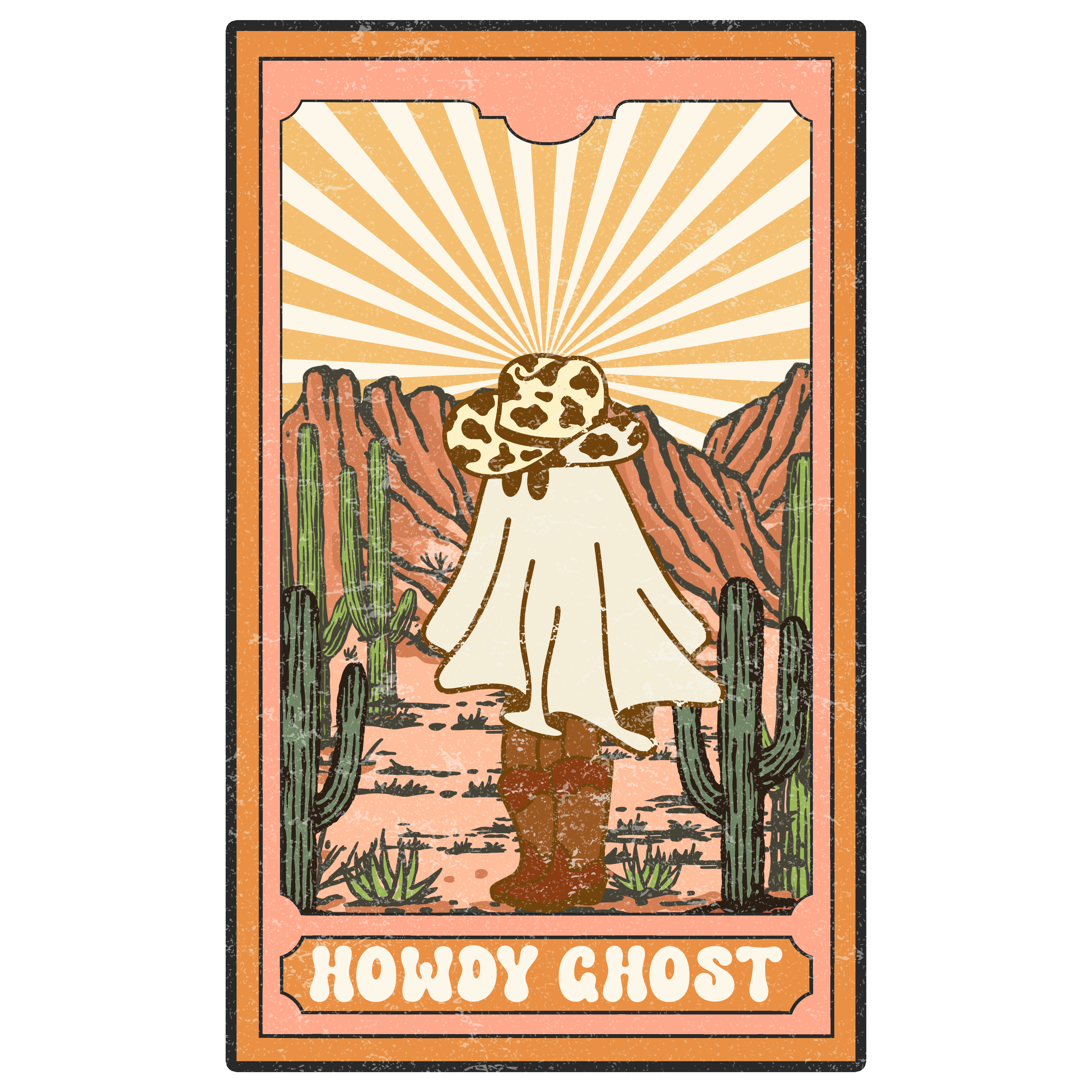Western Cowboy Ghost Halloween DTF Transfer