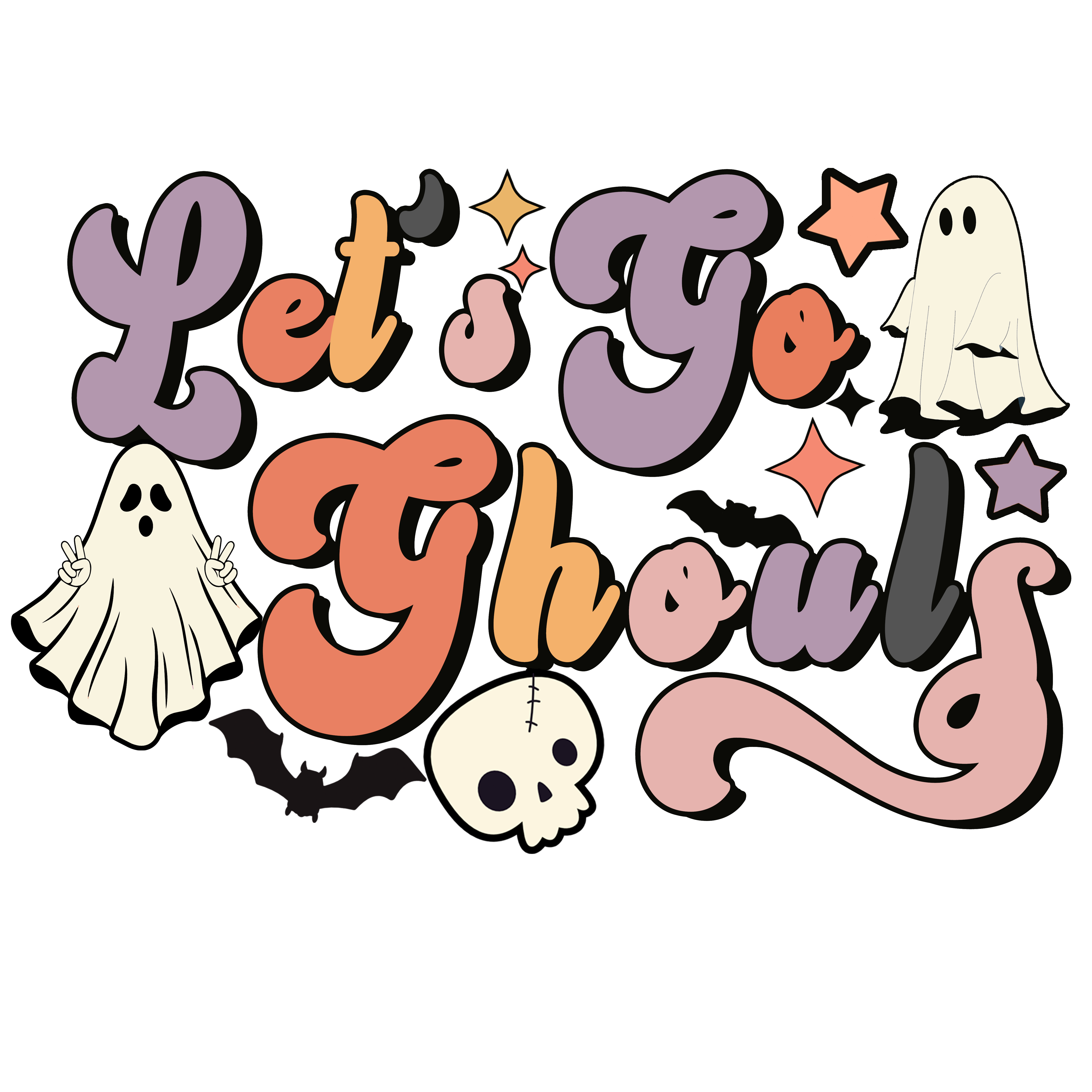 Groovy Ghost Halloween DTF Transfer