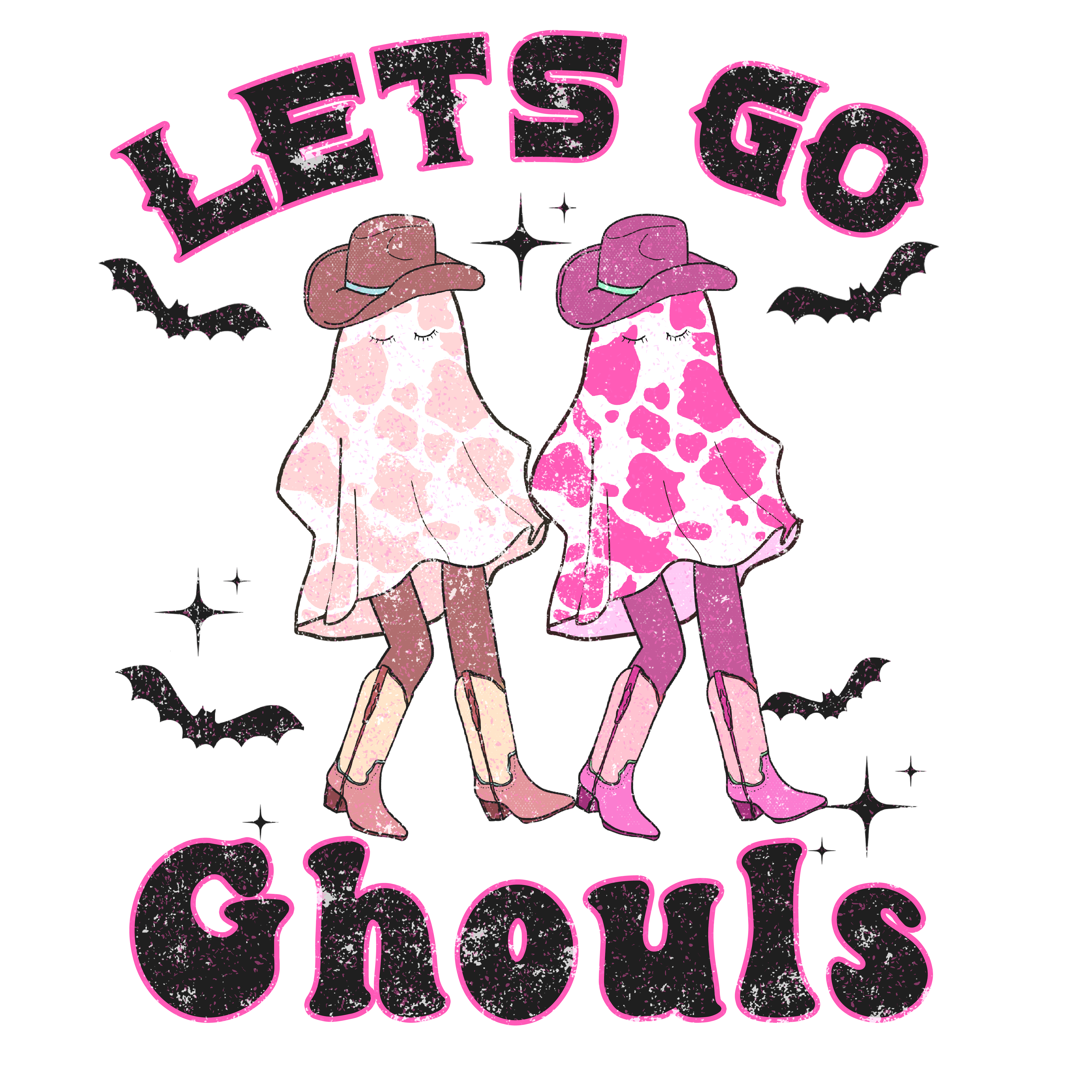 Pink Cowgirl Ghost Halloween DTF Transfer