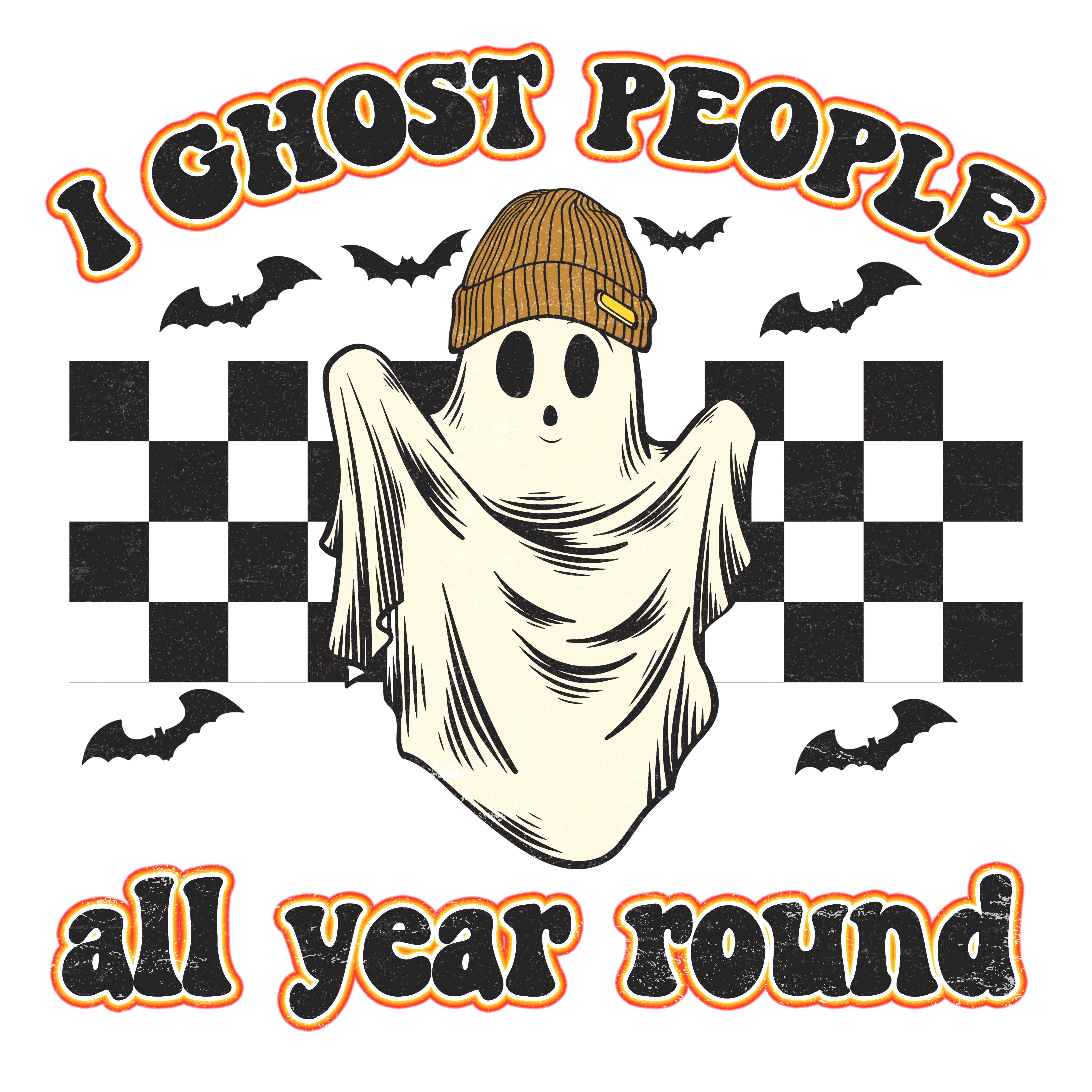 Cute Ghost People Halloween DTF Transfer