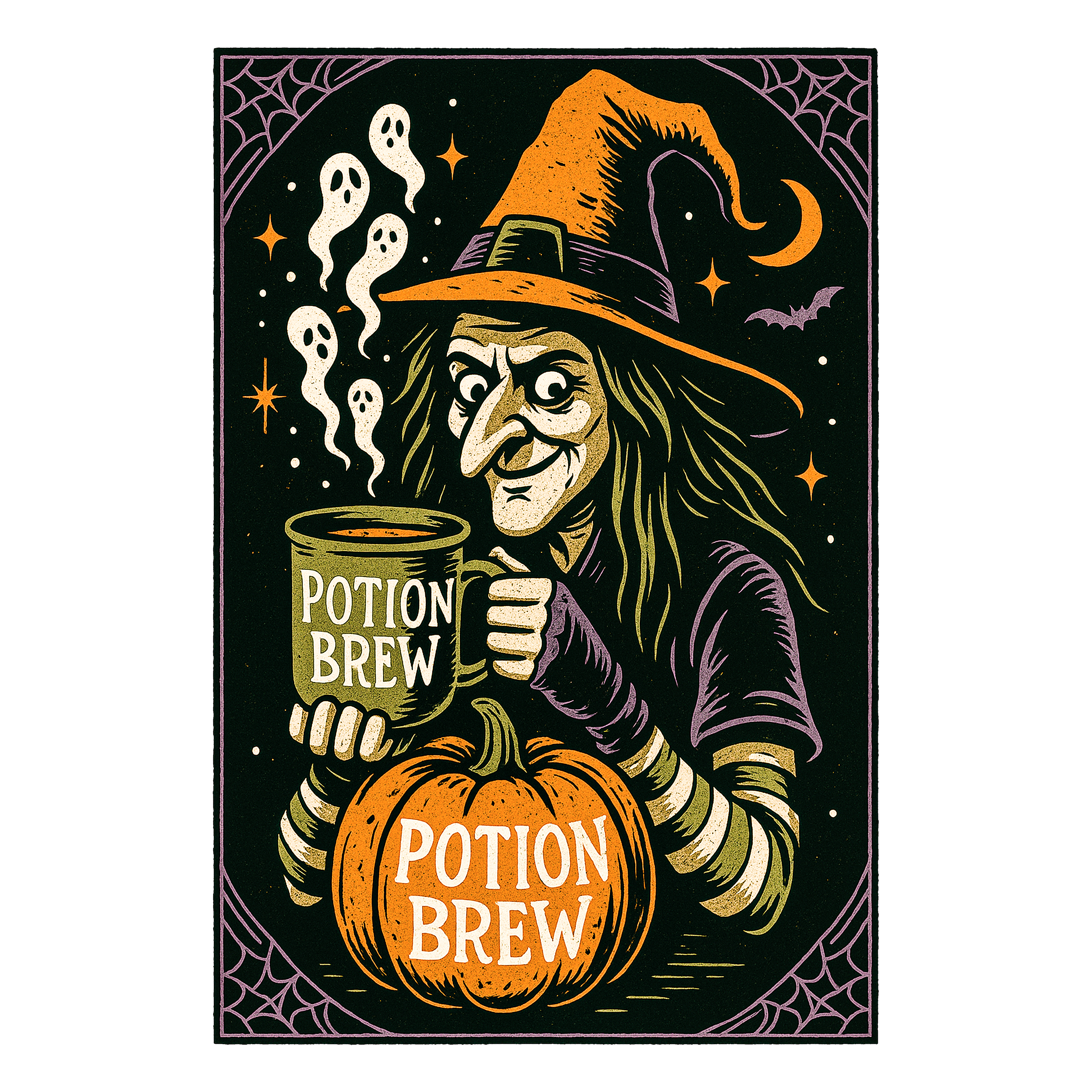 Vintage Witch Potion Brew Halloween DTF Transfer