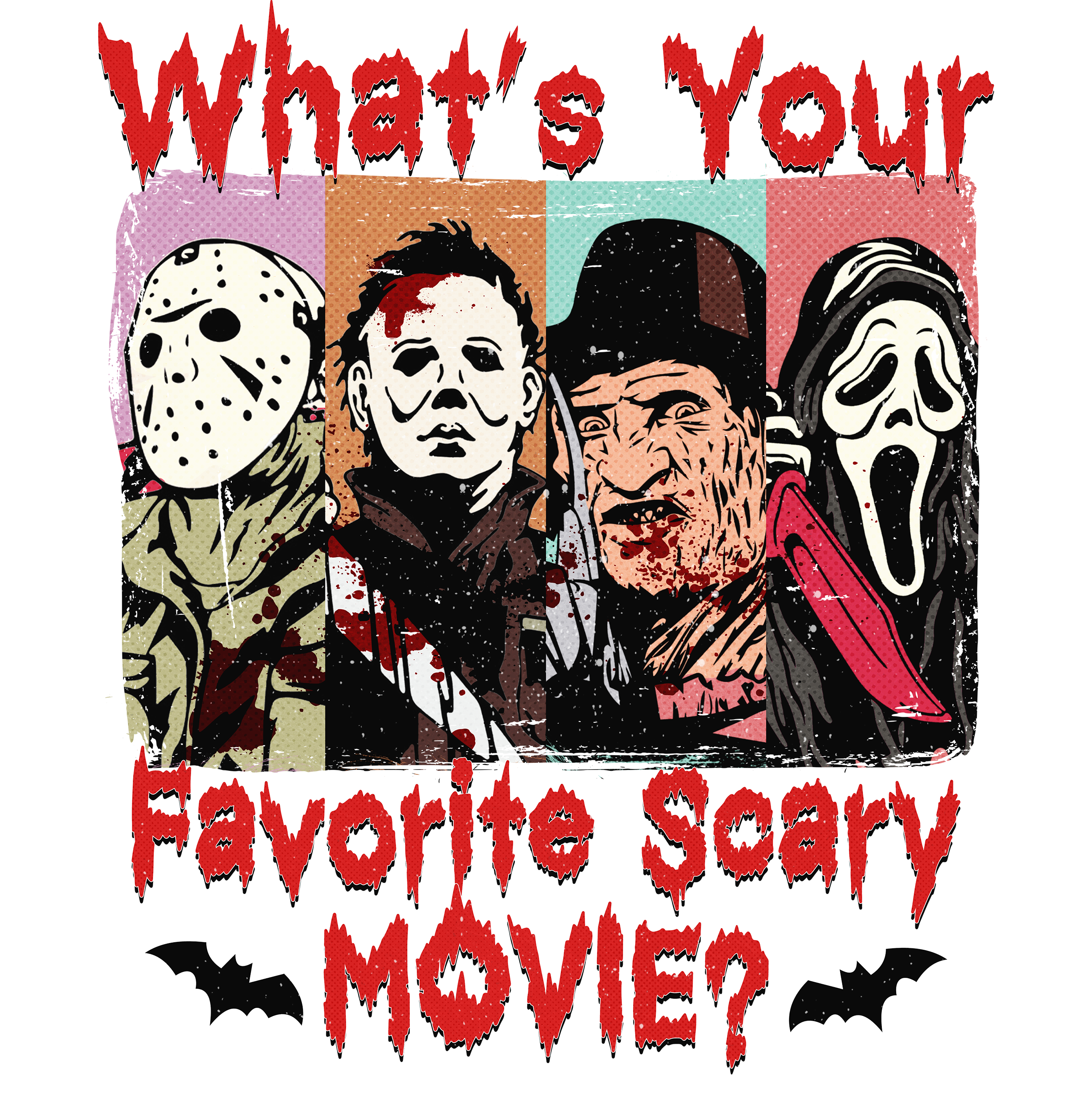 Classic Horror Villains Halloween DTF Transfer