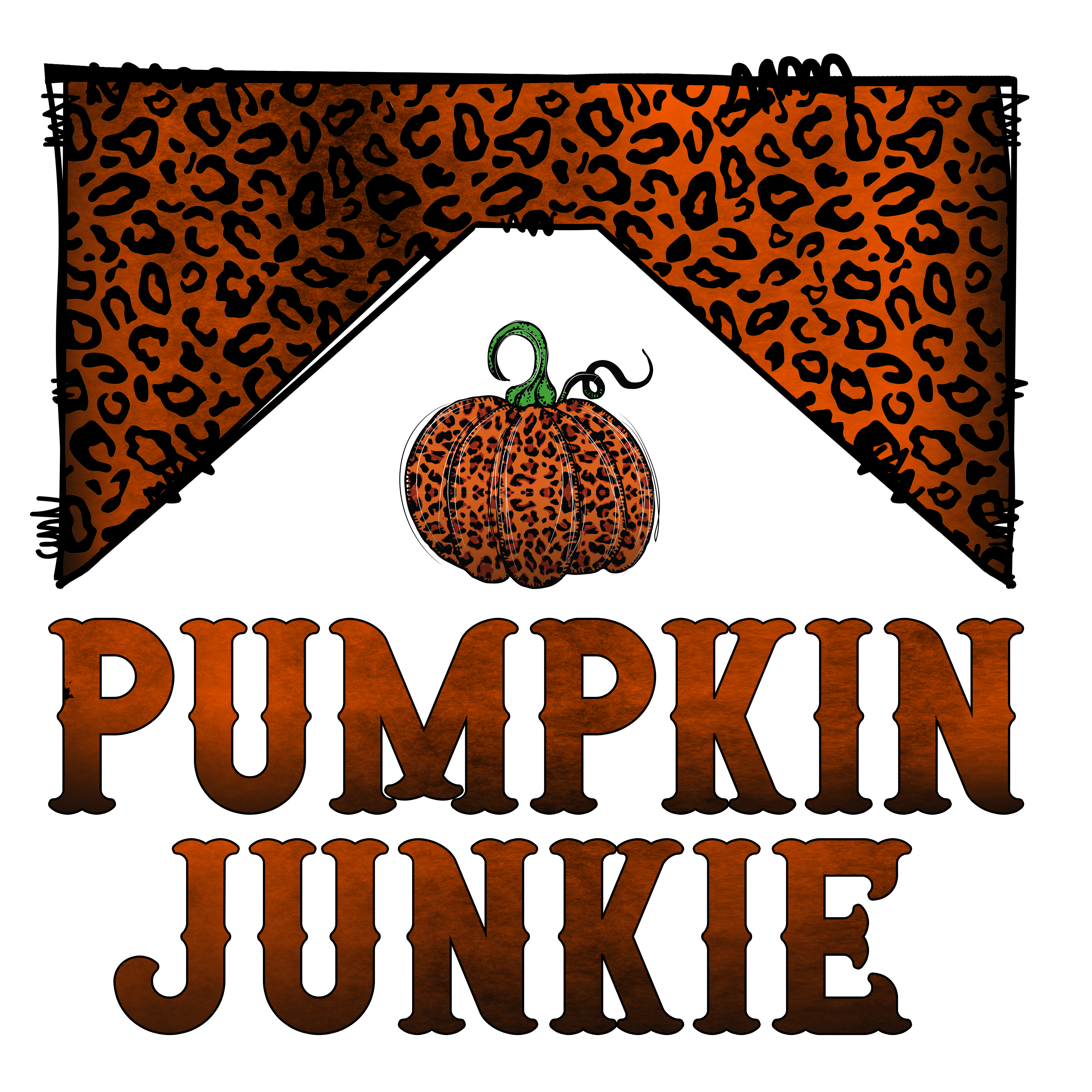 Leopard Pumpkin Junkie Halloween DTF Transfer