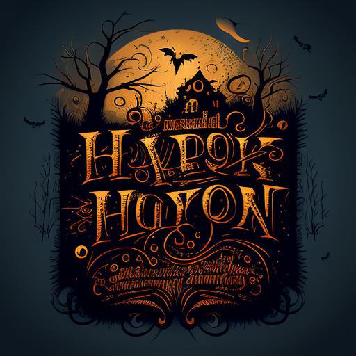Vintage Haunted House Halloween Typography DTF Transfer