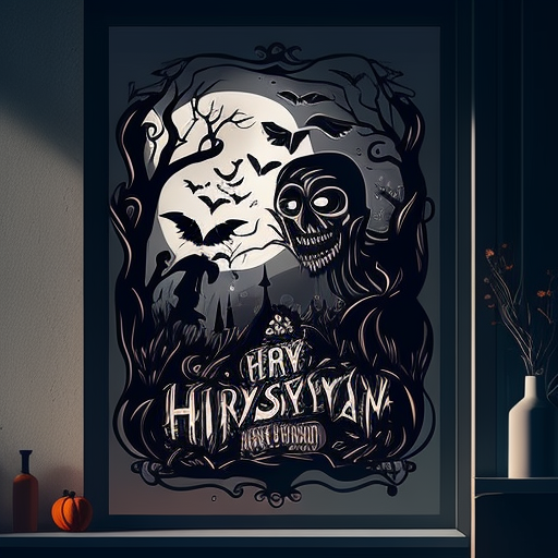 Gothic Skeleton Halloween Wall Art DTF Transfer