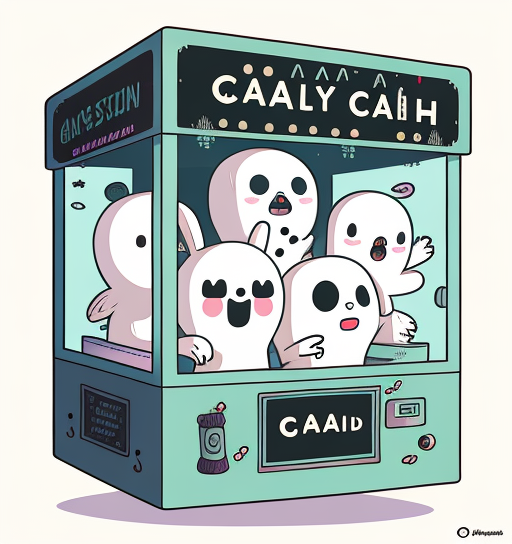 Cute Ghost Claw Machine Arcade Halloween DTF Transfer