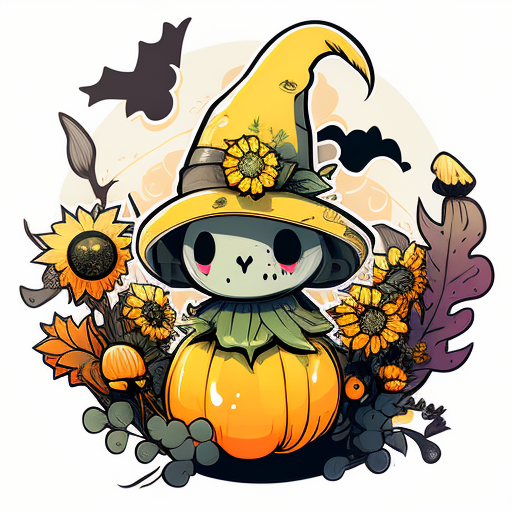 Cute Pumpkin Witch Character Fall Harvest DTF Transfer