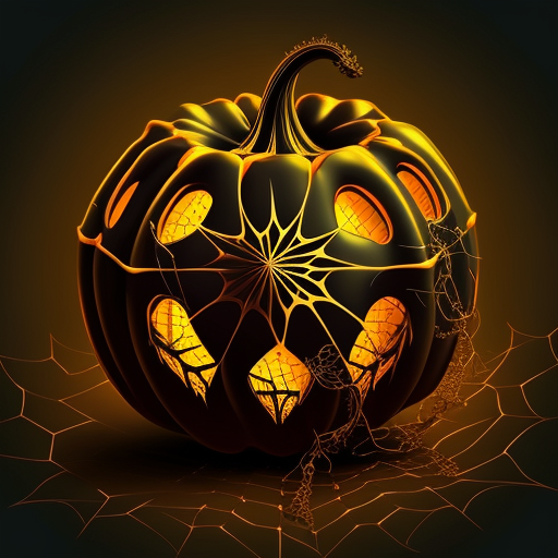 Glowing Spiderweb Jack O Lantern Halloween DTF Transfer