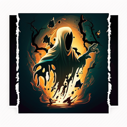 Spectral Flame Ghost Dark Halloween DTF Transfer