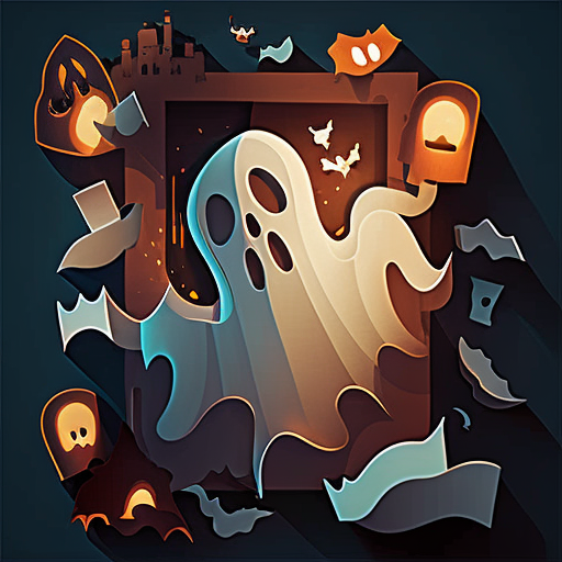 Friendly Ghost Framed Halloween DTF Transfer