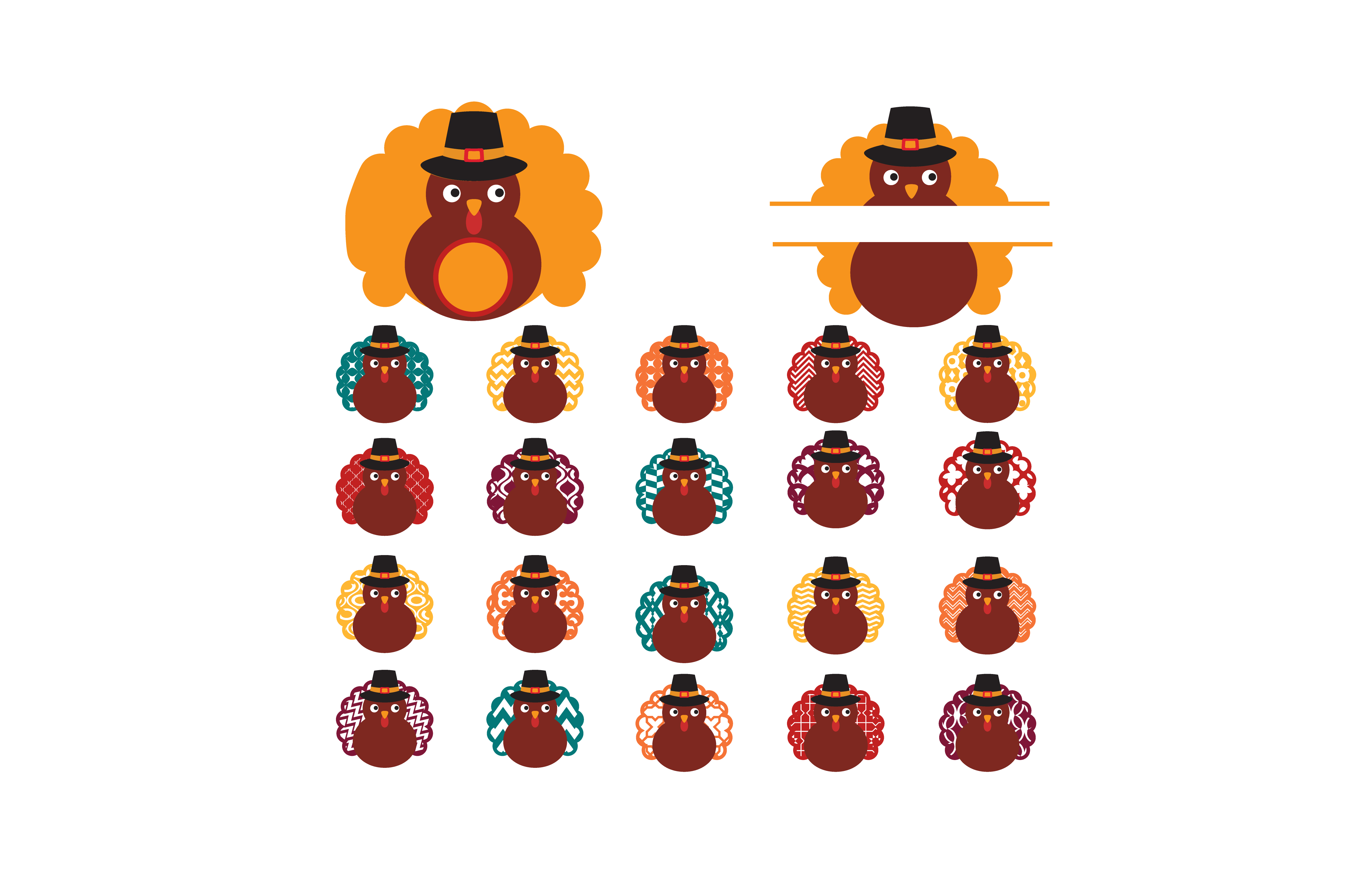 Colorful Thanksgiving Turkey DTF Transfer