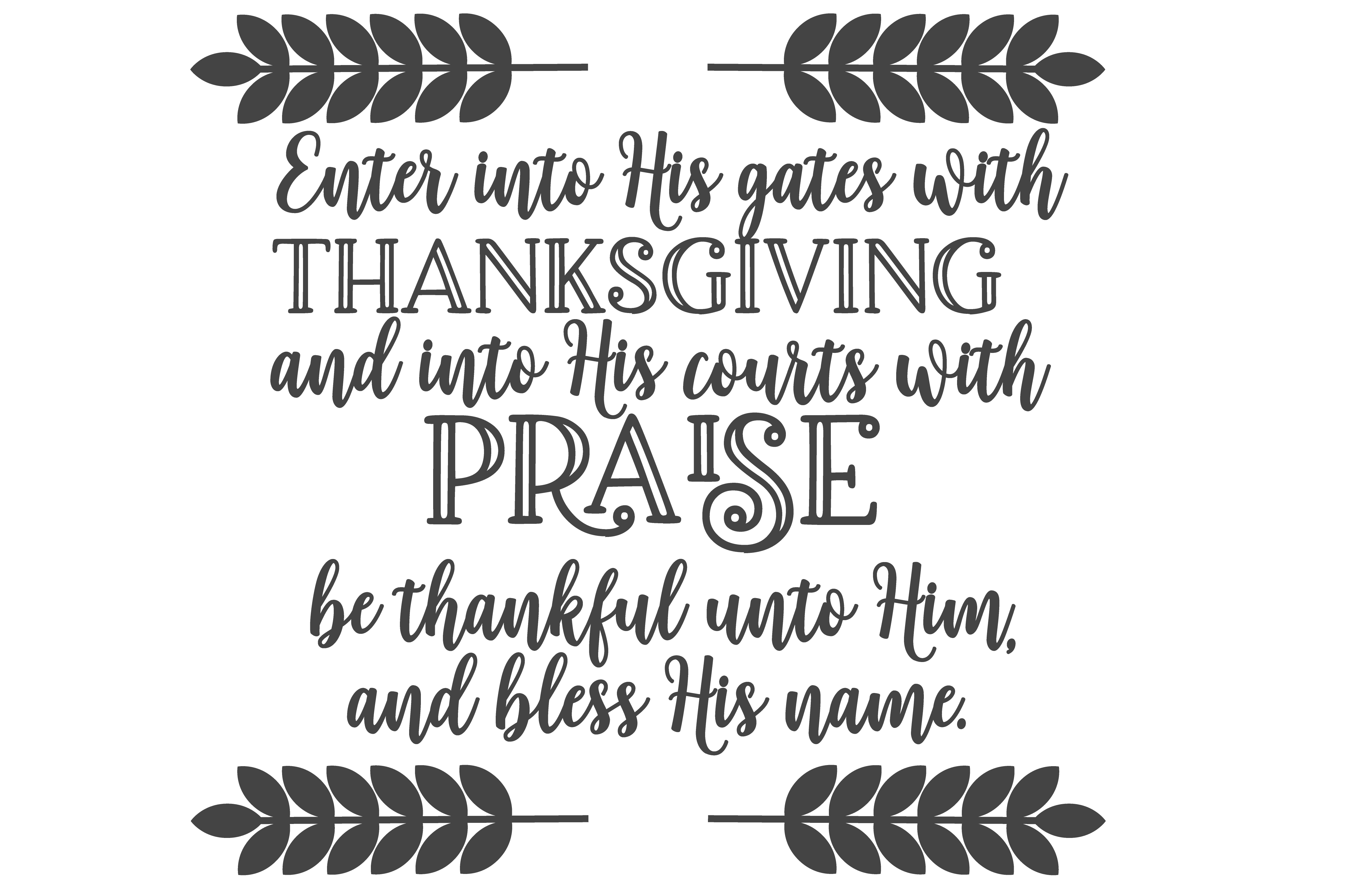 Thanksgiving Bible Verse Typography DTF Transfer