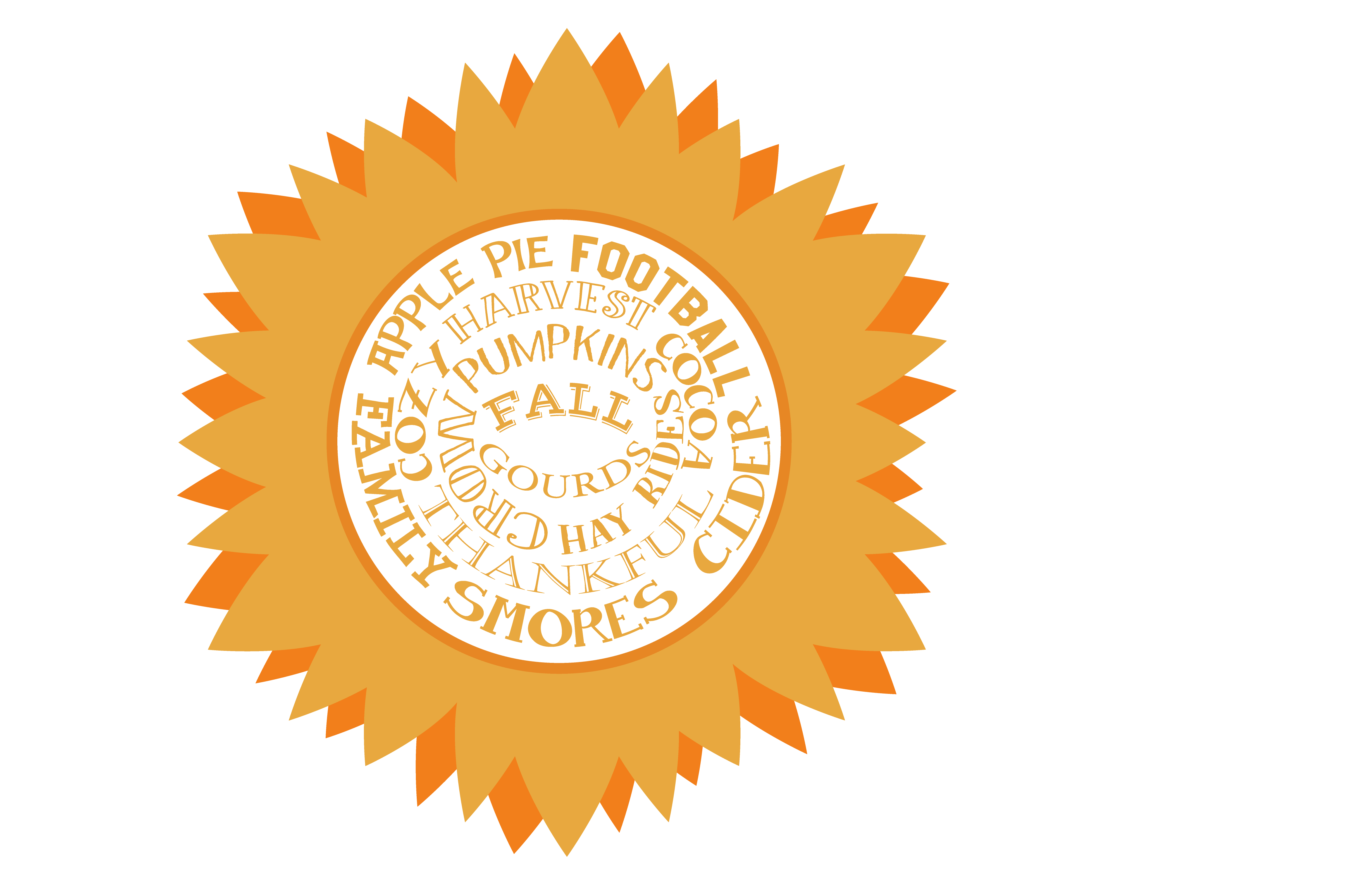 Fall Sunflower Word Art Typography DTF Transfer