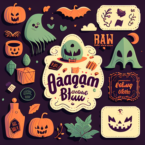 Cute Halloween Elements And Ghost Typography DTF Transfer