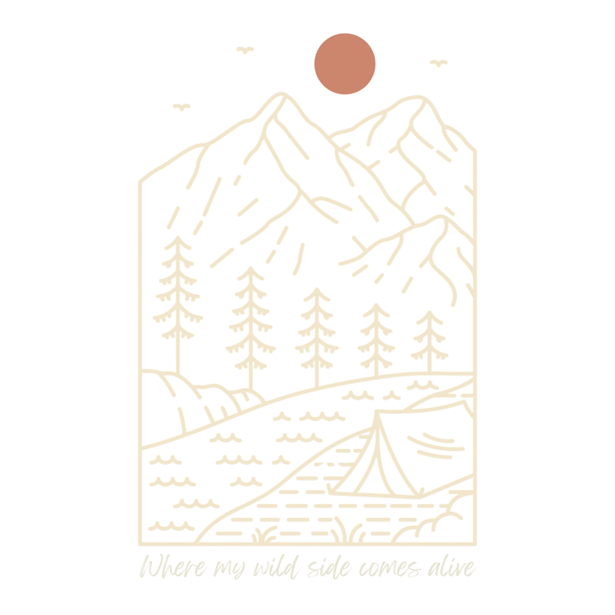 Wild Side Mountain Camping DTF Transfer