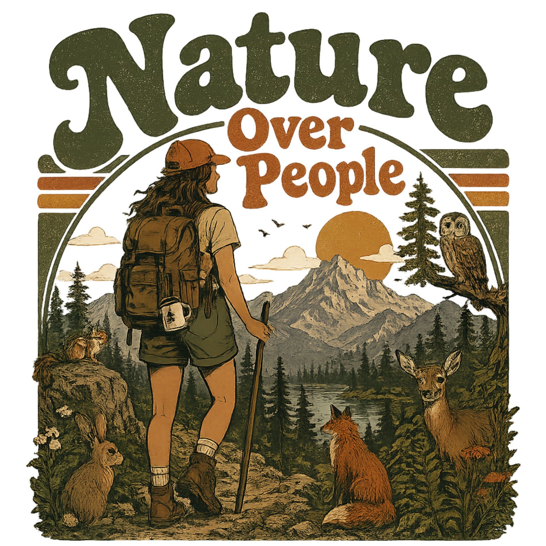 Nature Over People DTF Transfer