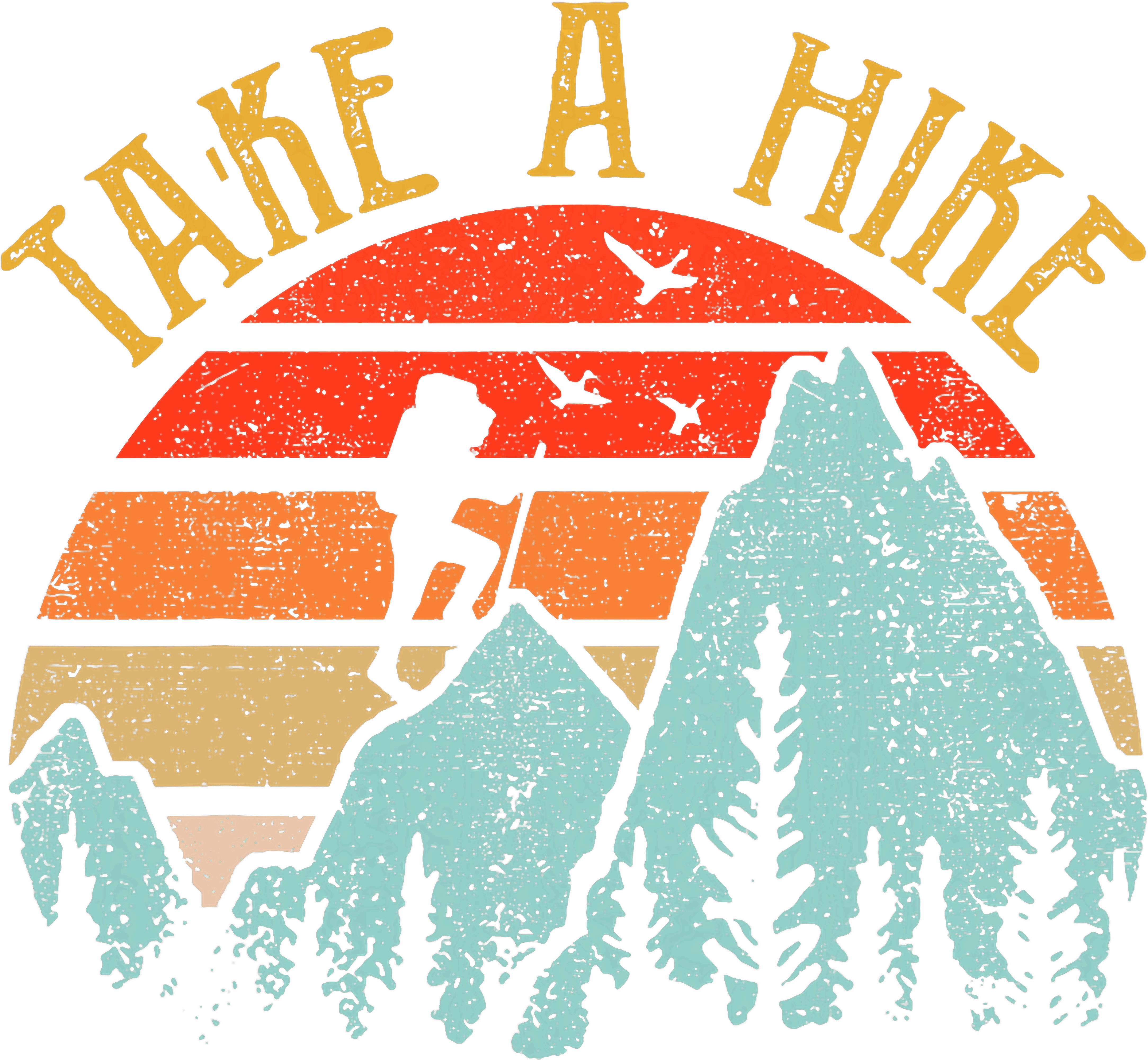 Take A Hike Vintage Mountain Hiking DTF Transfer