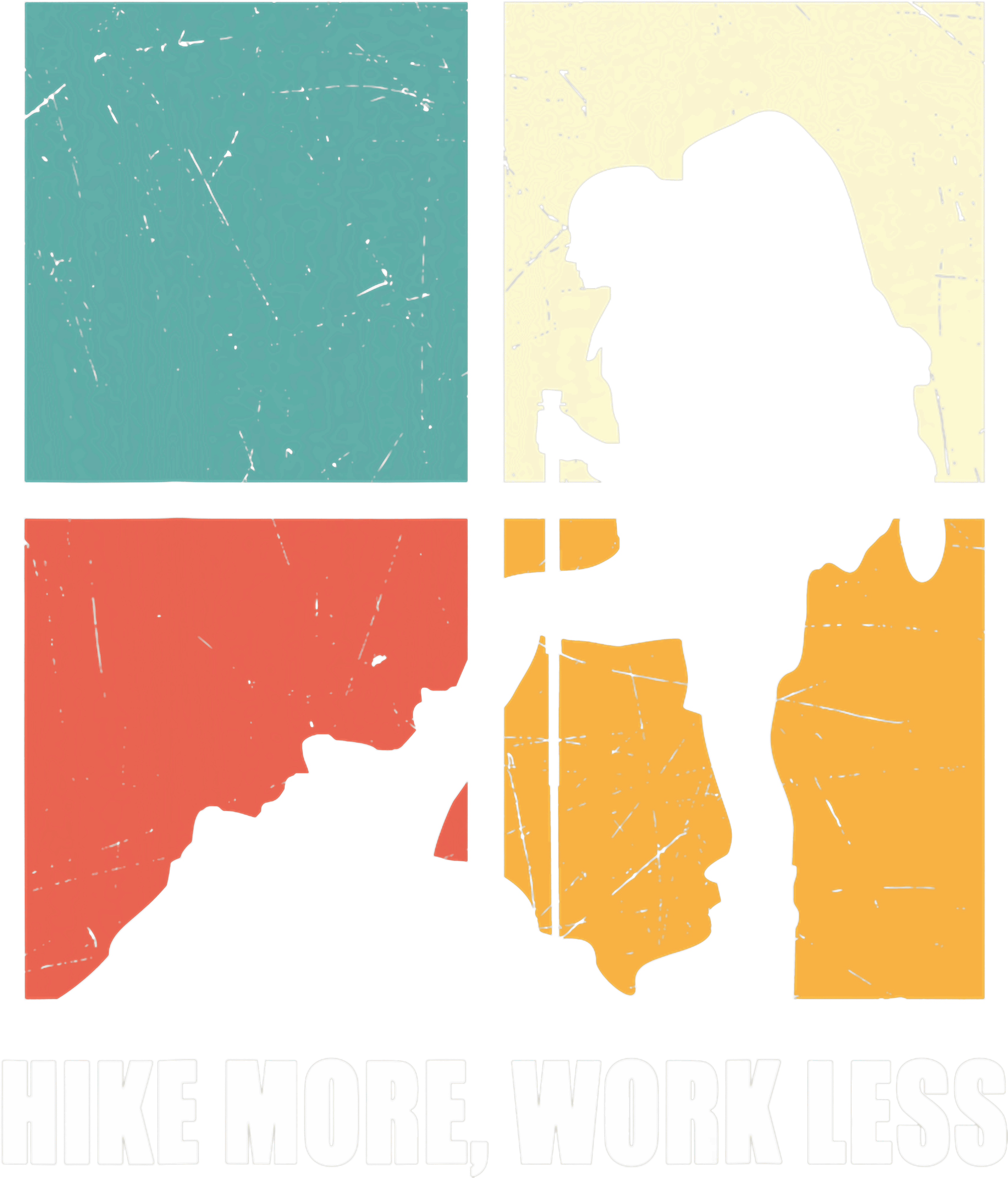 Hike More Work Less Vintage Hiking DTF Transfer