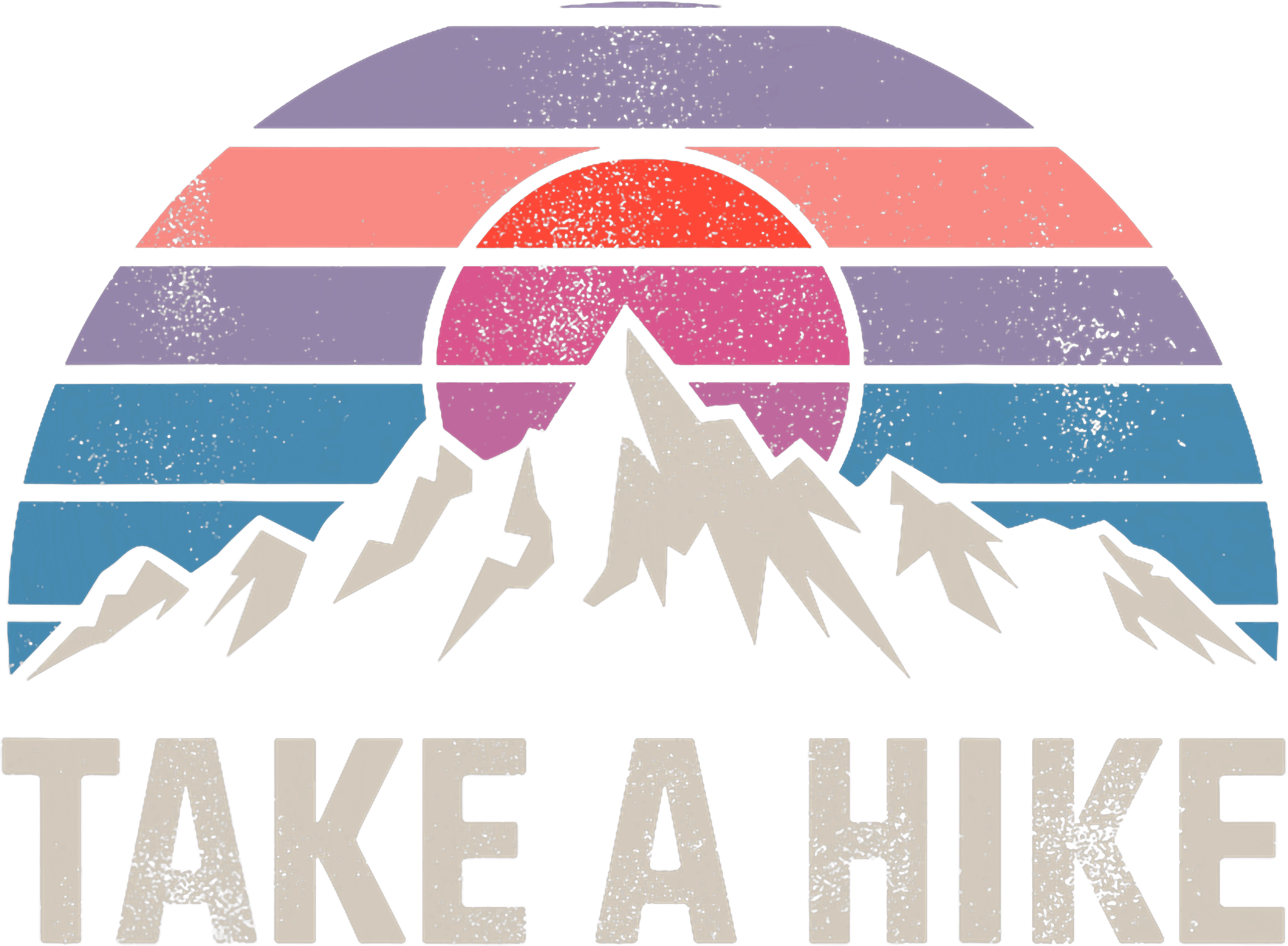 Take A Hike Retro Mountain Hiking DTF Transfer