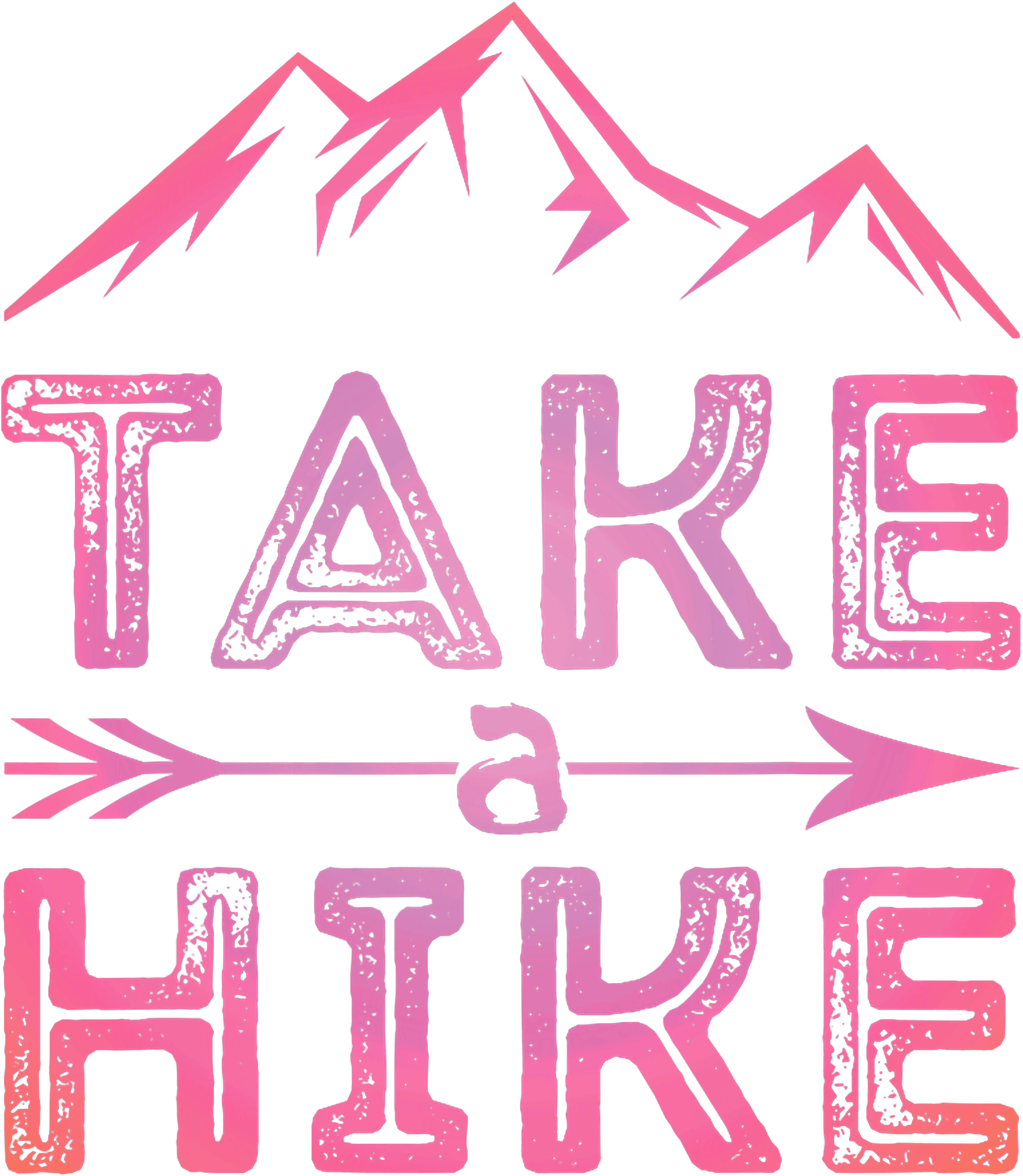 Take A Hike Pink Mountain Hiking DTF Transfer