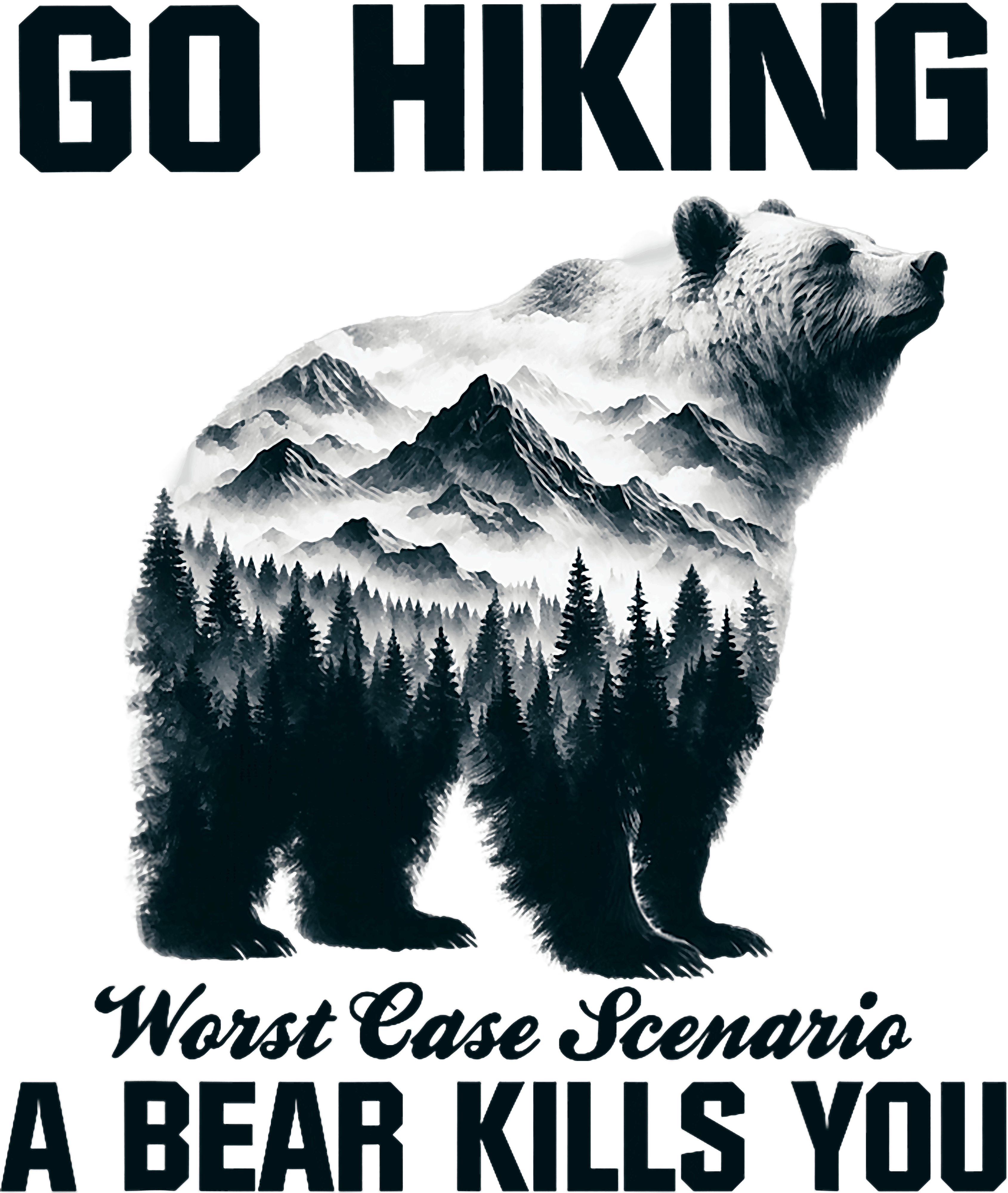 Go Hiking Bear Mountain Wilderness DTF Transfer