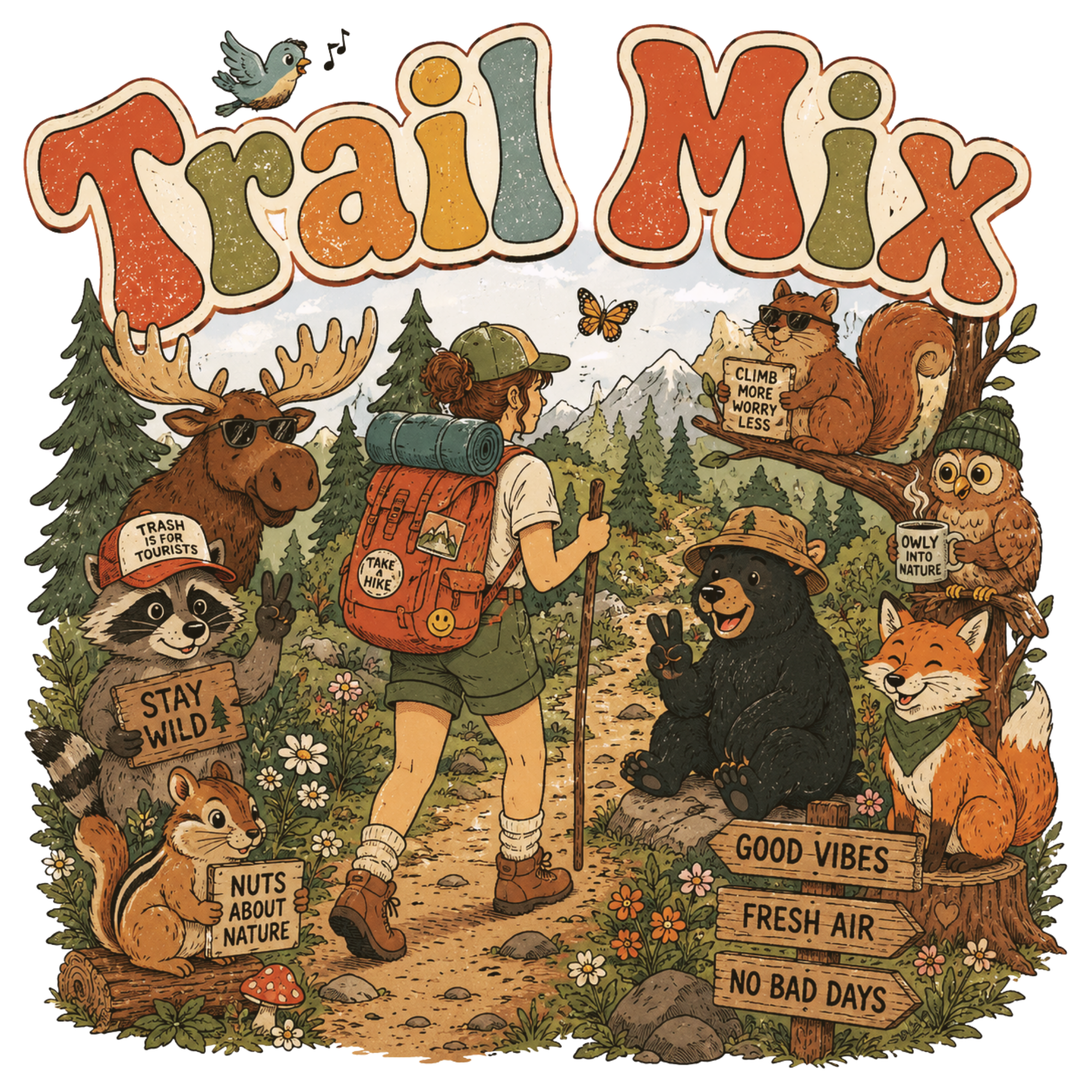 Trail Mix Nature Adventure DTF Transfer