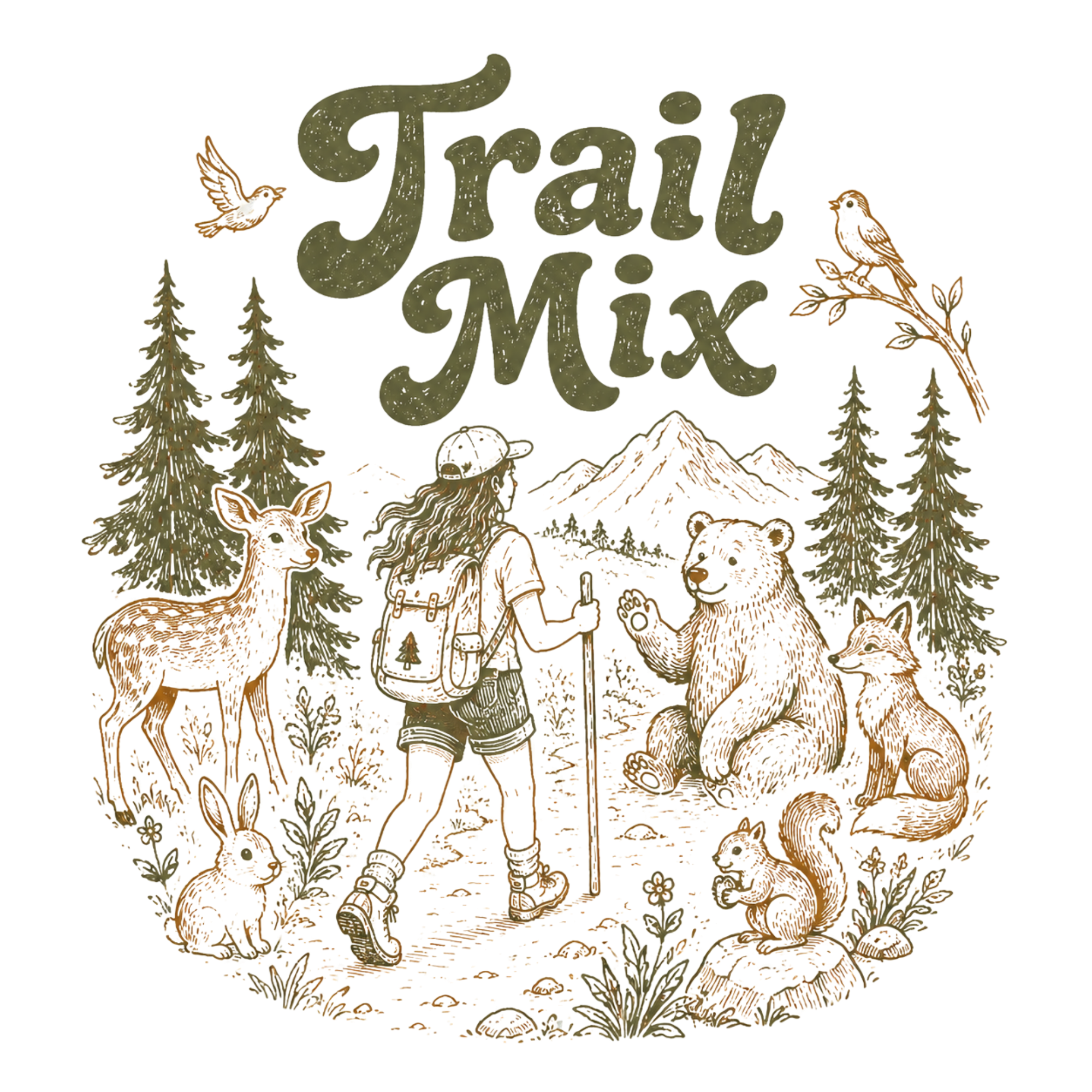 Trail Mix Hiking Adventure DTF Transfer