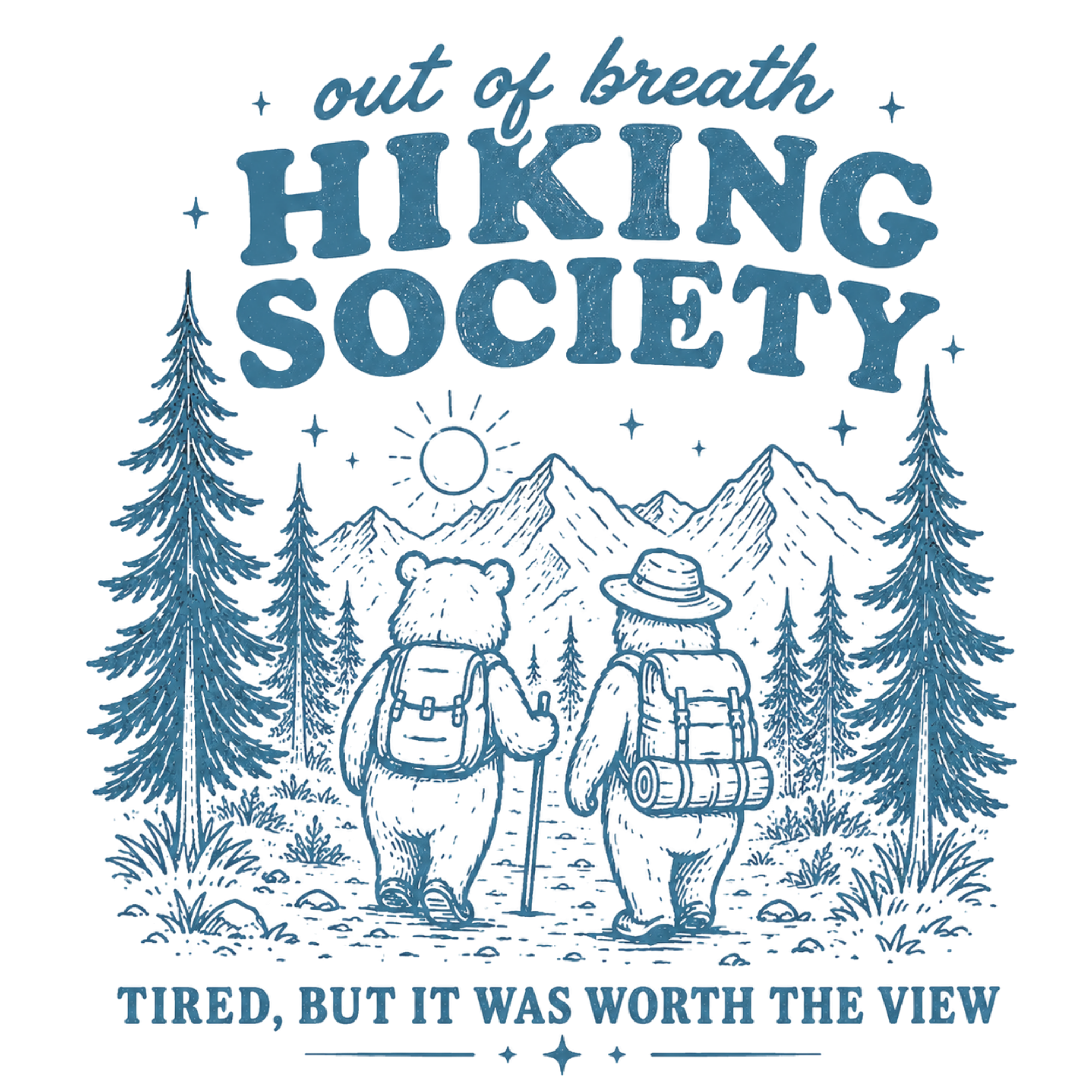 Hiking Society Scenic Views DTF Transfer