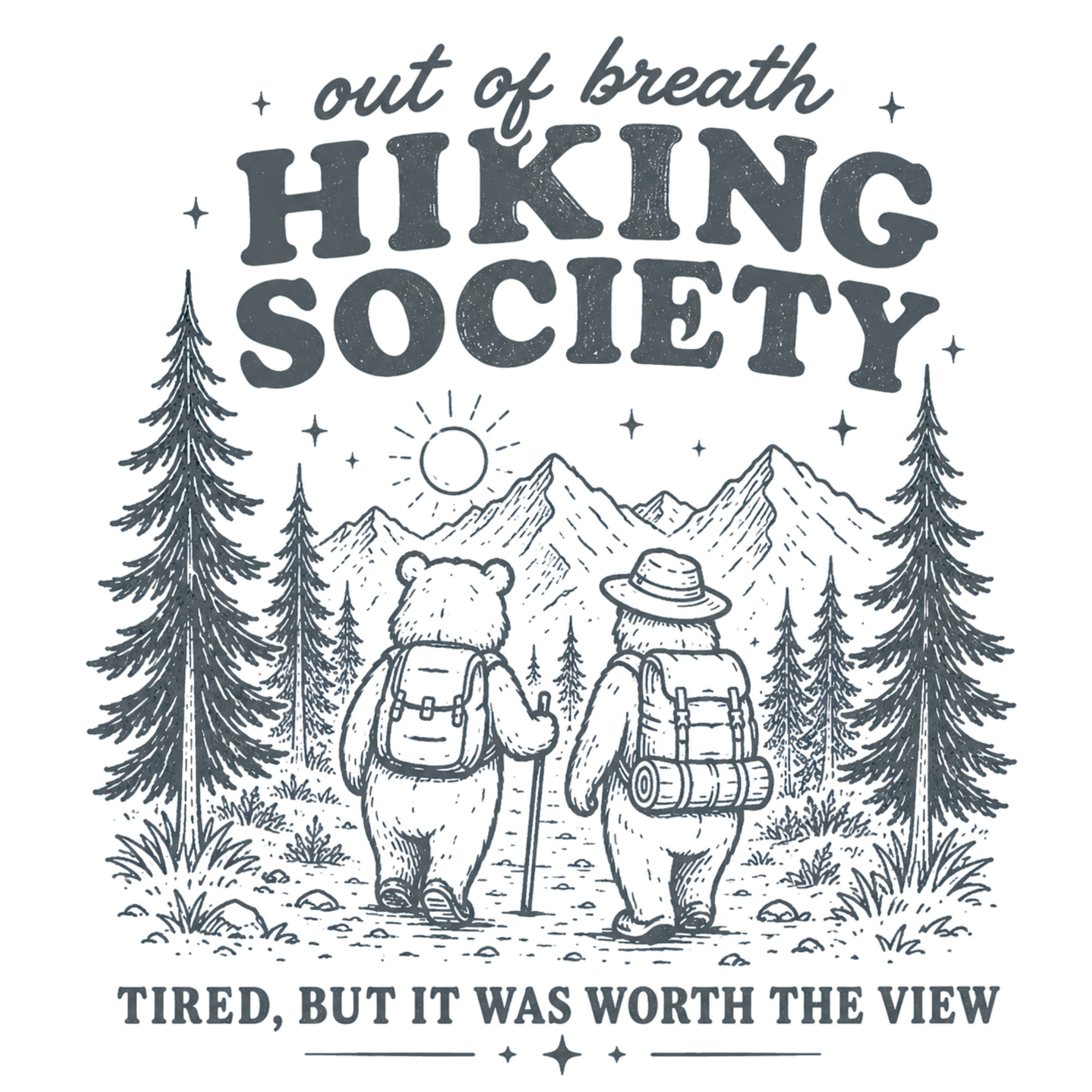 Hiking Society Outdoor Adventure DTF Transfer
