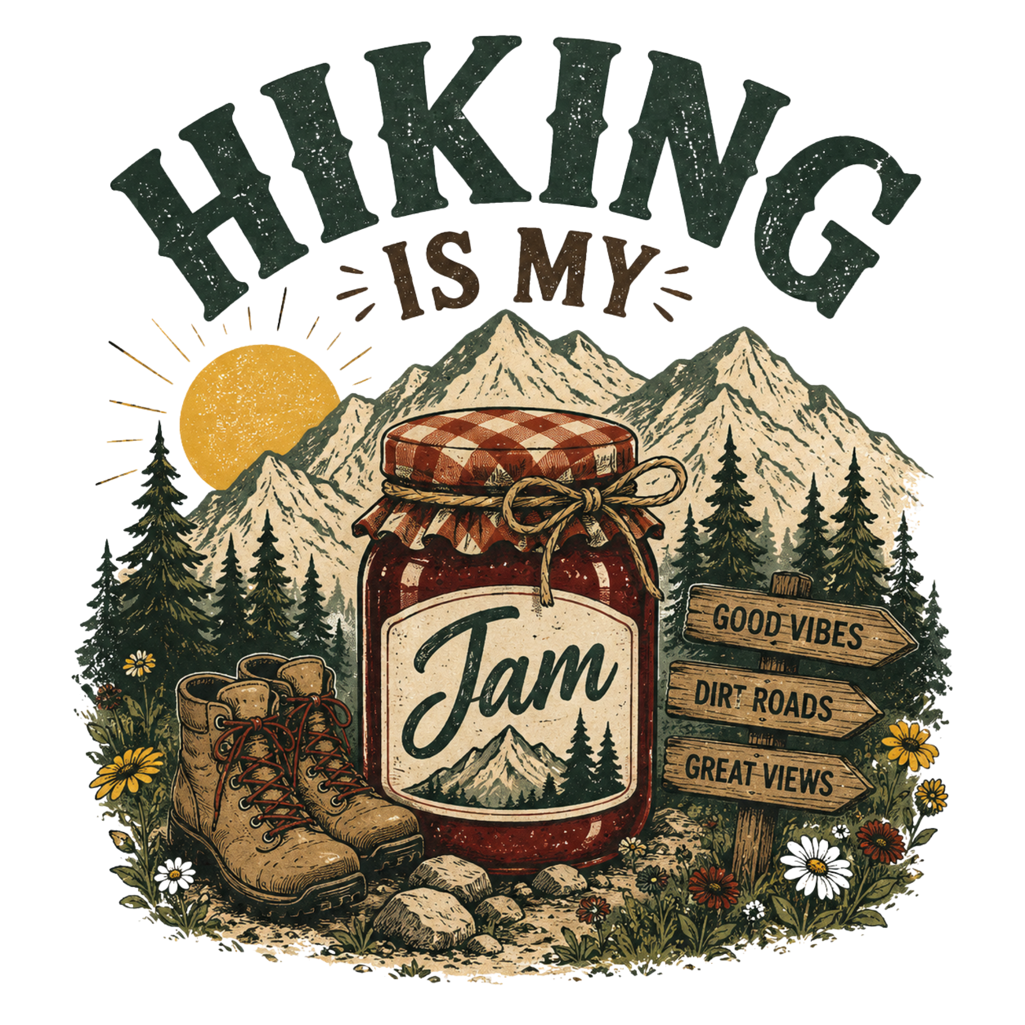 Hiking Is My Jam DTF Transfer