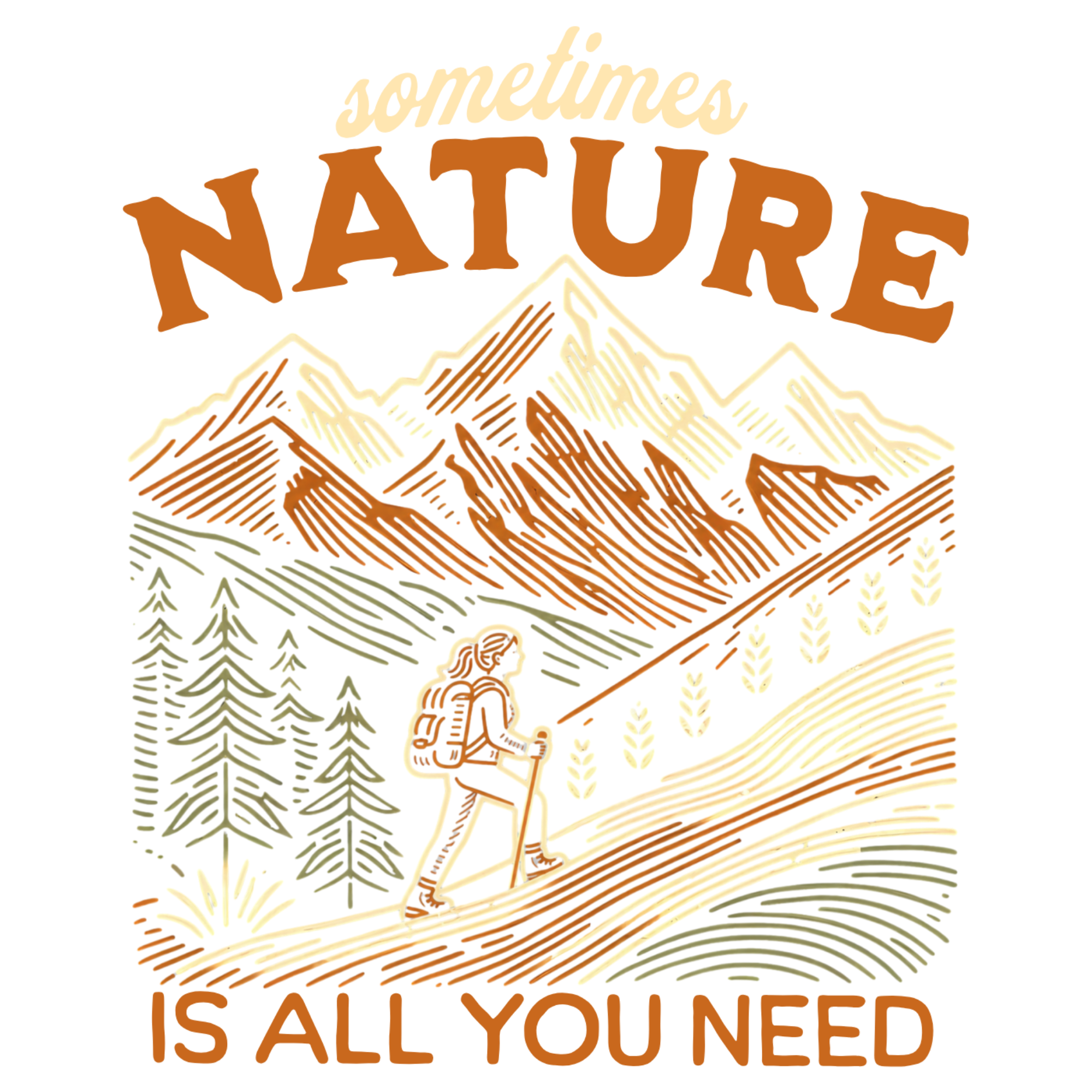 Nature Hiking Escape DTF Transfer