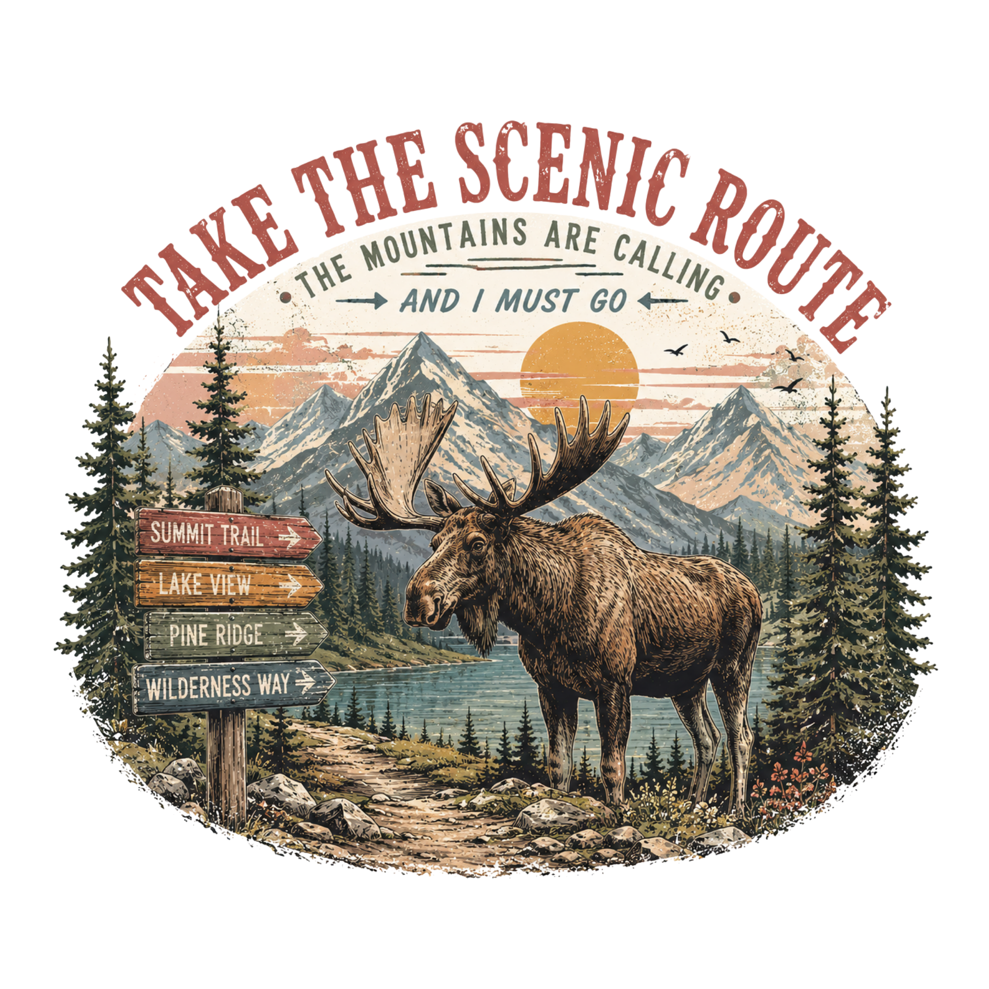 Scenic Mountain Route DTF Transfer
