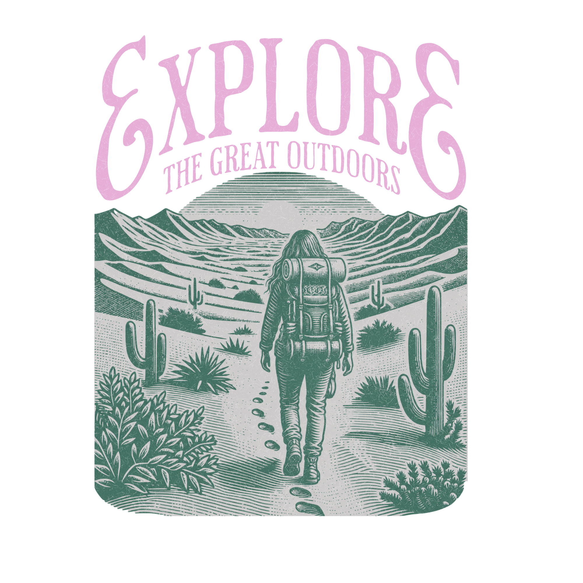 Desert Hiking Explorer DTF Transfer