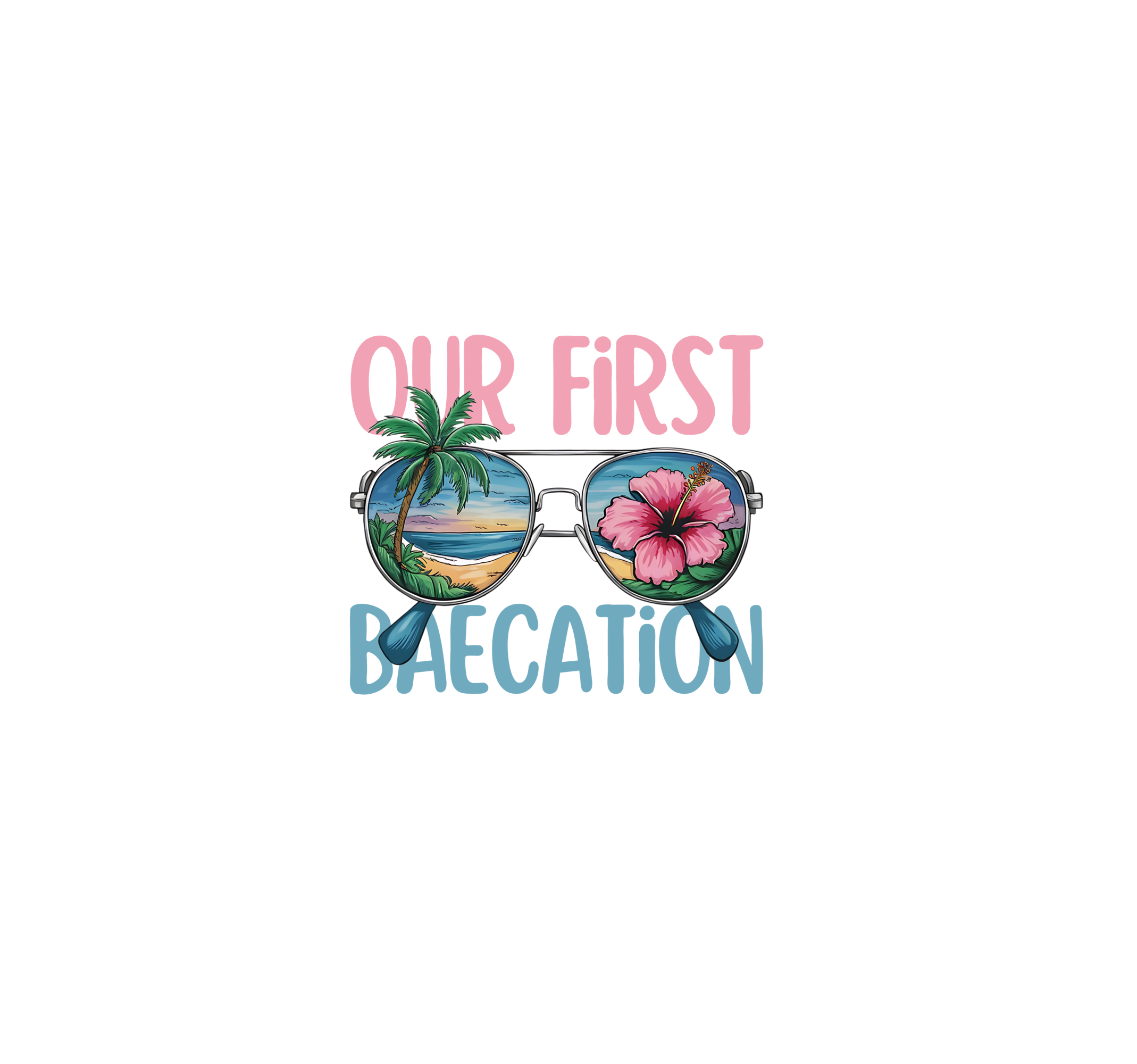 Our First Beach Baecation DTF Transfer
