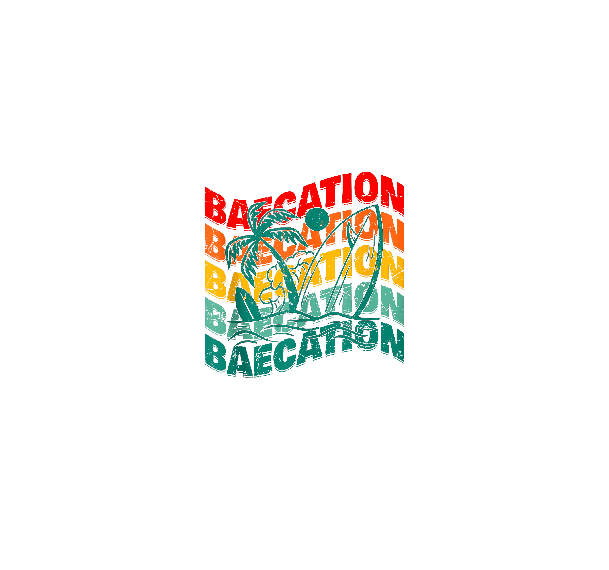 Retro Tropical Baecation DTF Transfer