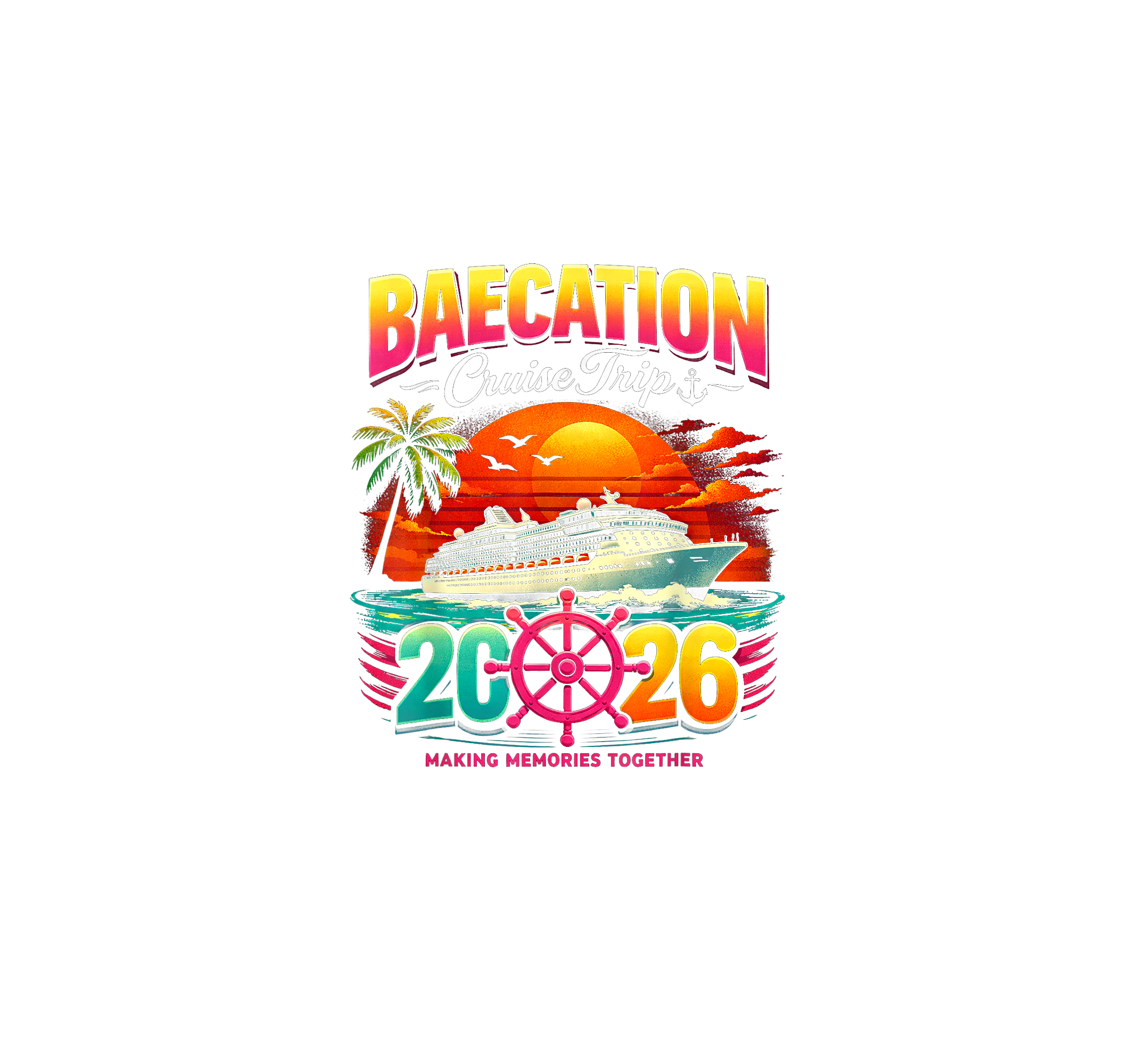 Tropical Baecation Cruise Trip DTF Transfer