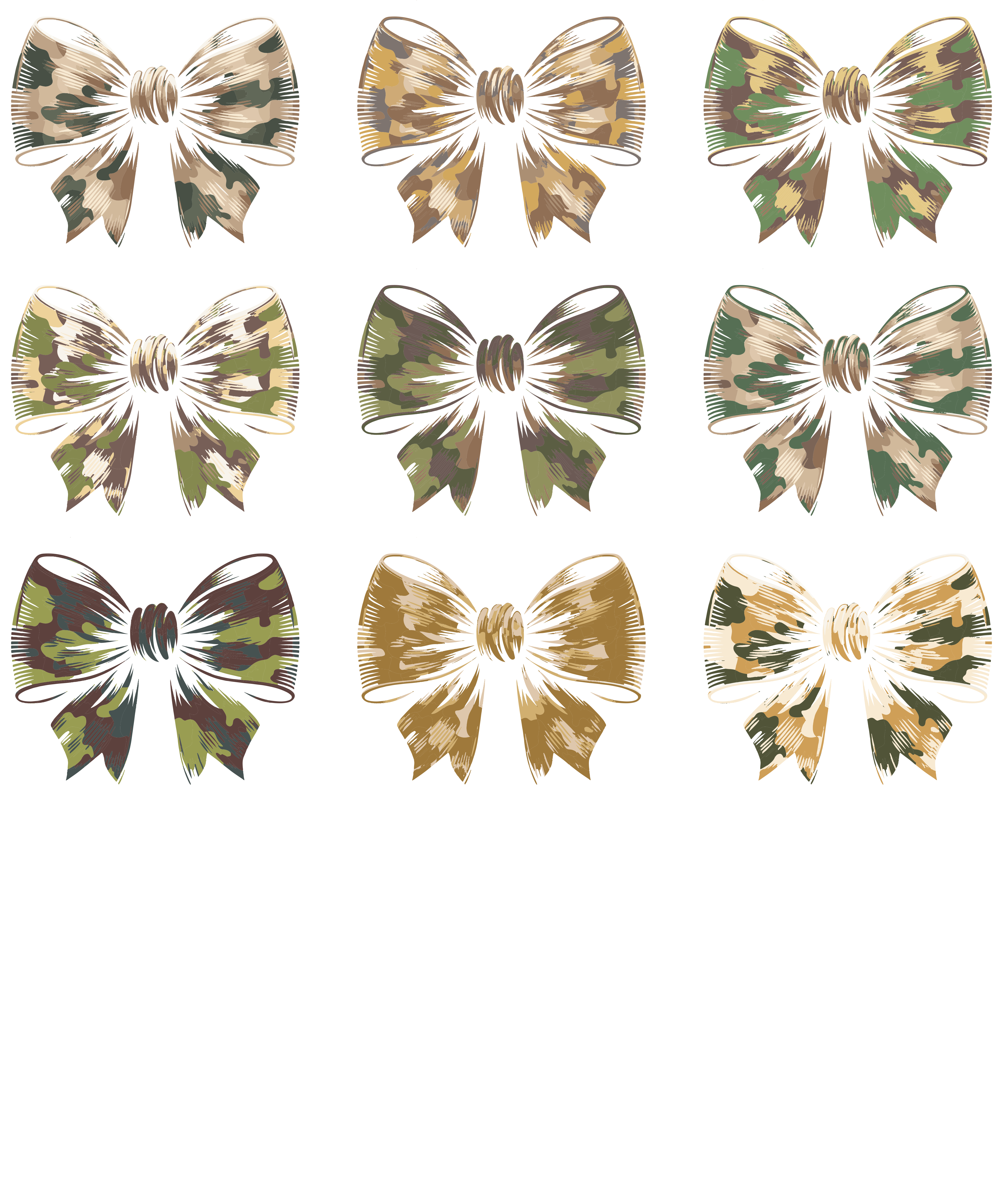 Camo Hunting Bows DTF Transfer