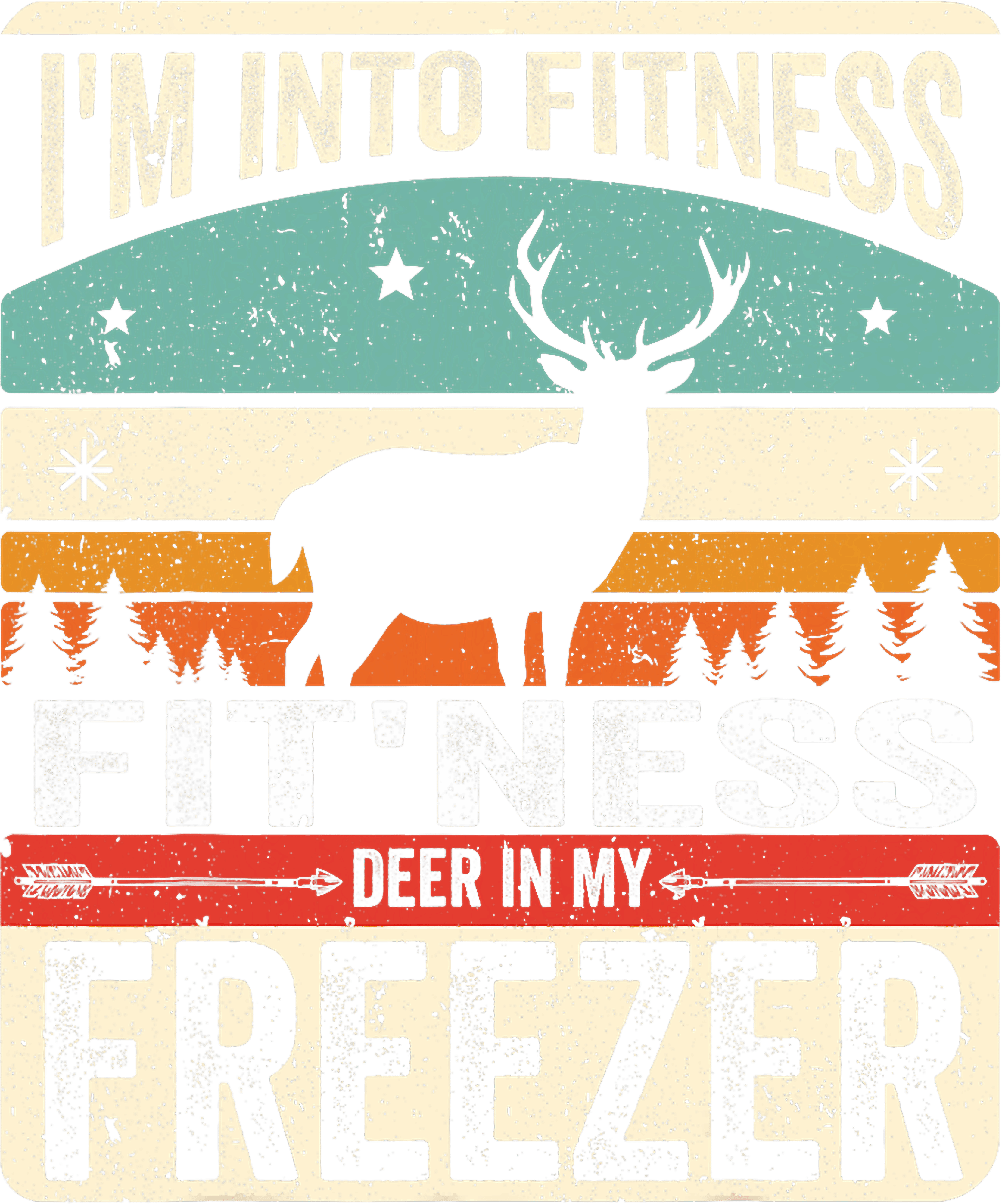 Retro Deer Fitness In My Freezer DTF Transfer