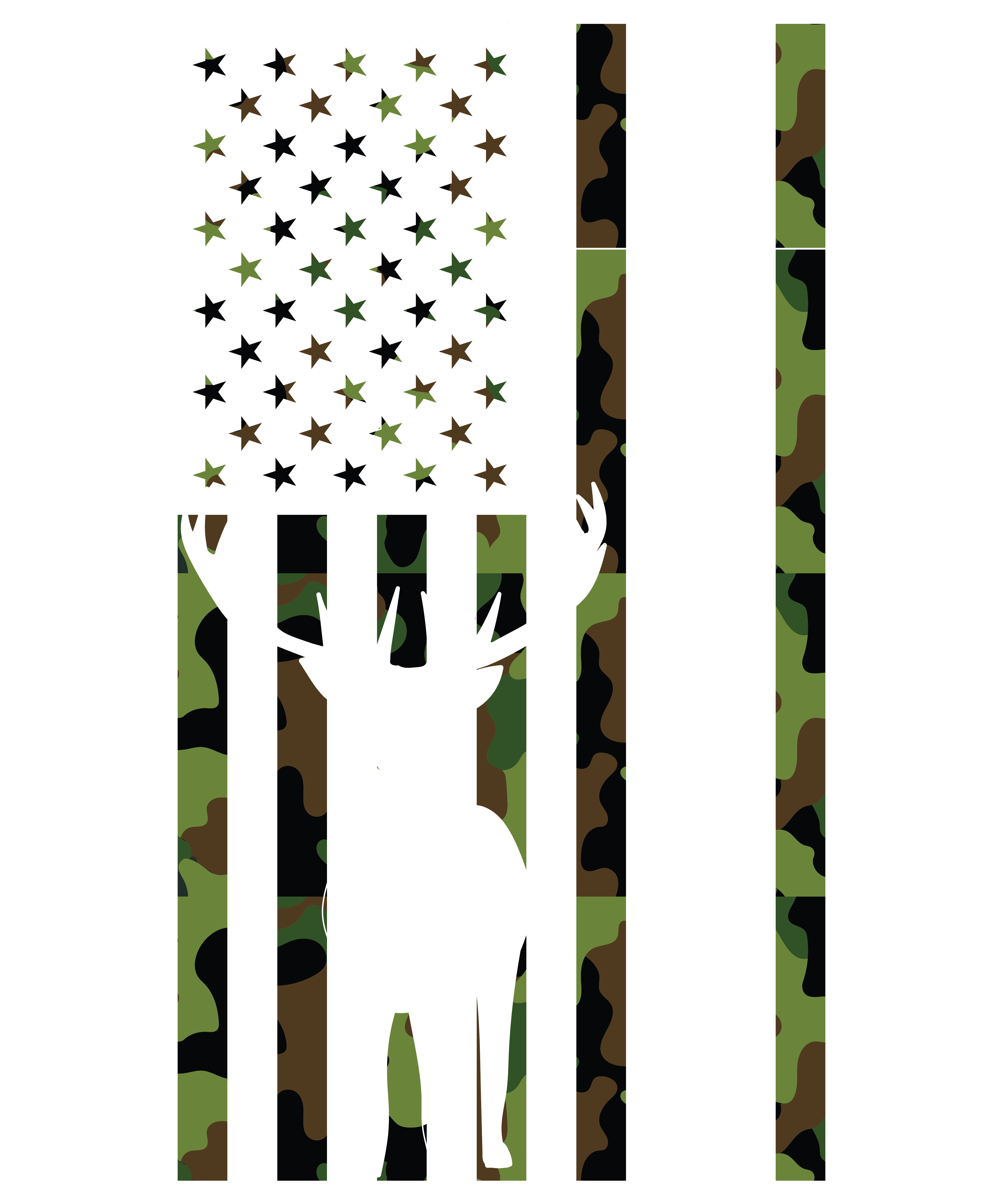Camo Deer Hunting Flag DTF Transfer