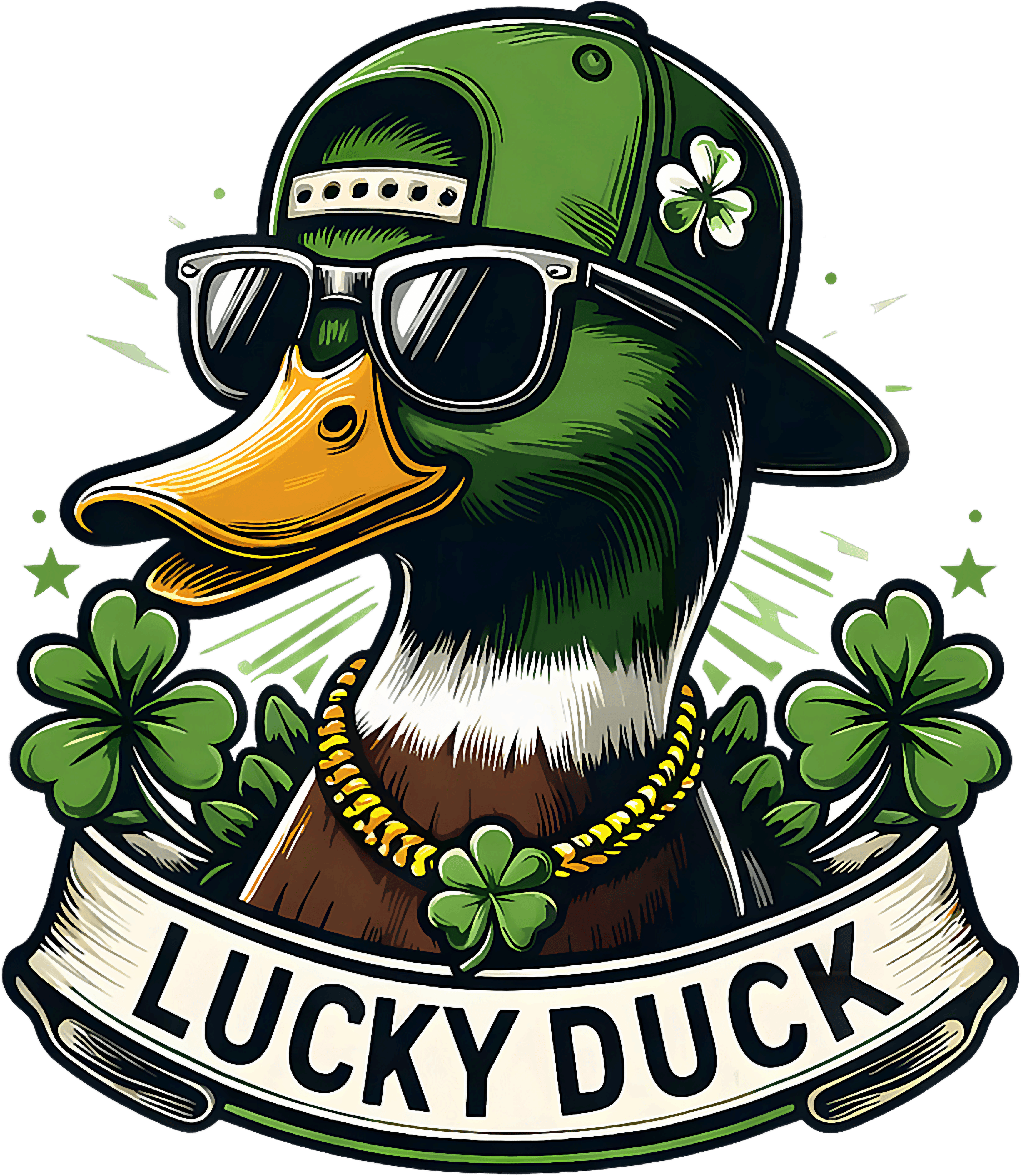 Lucky Duck St Patricks Day Duck Hunter DTF Transfer