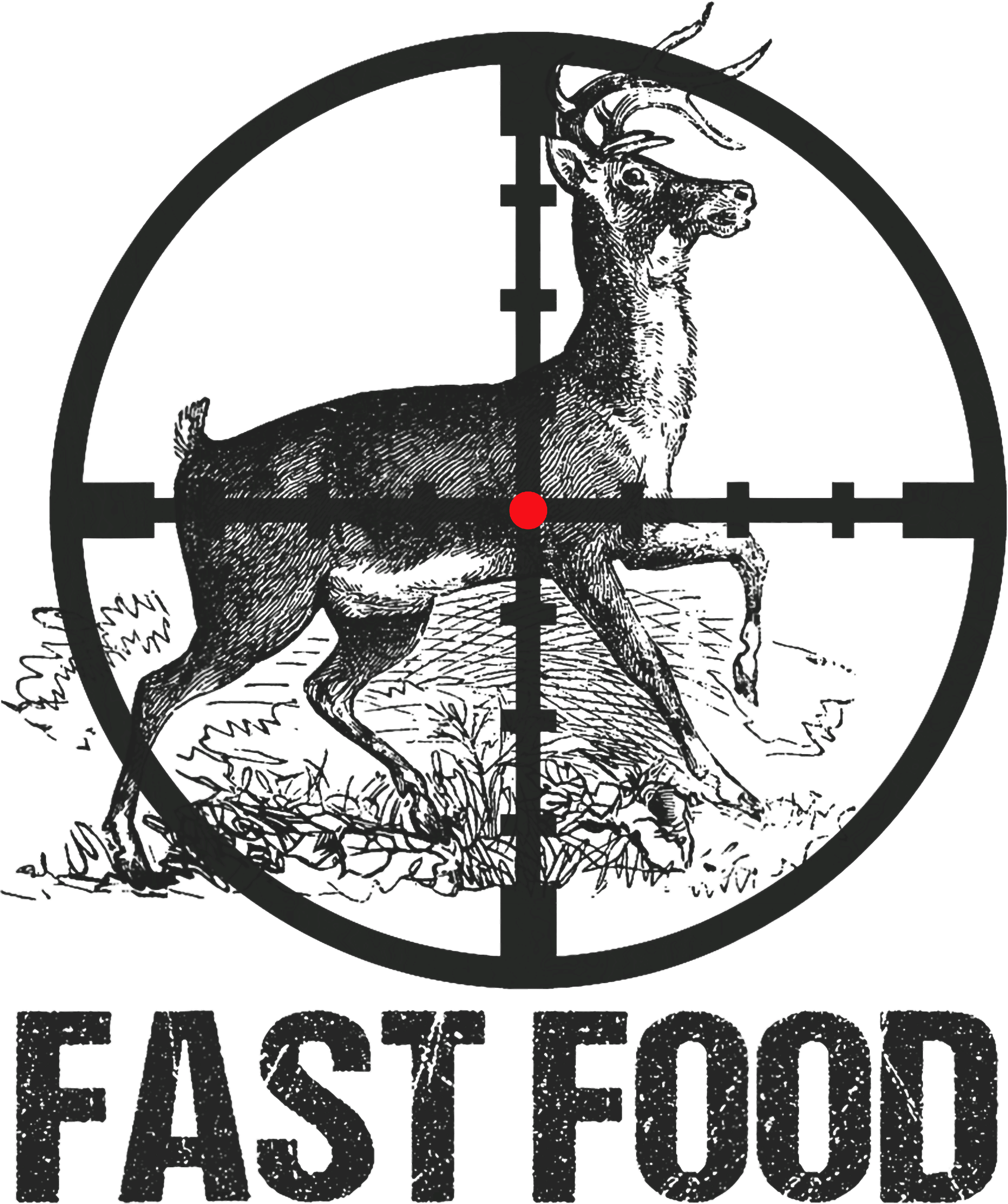 Fast Food Deer Crosshair Hunting DTF Transfer