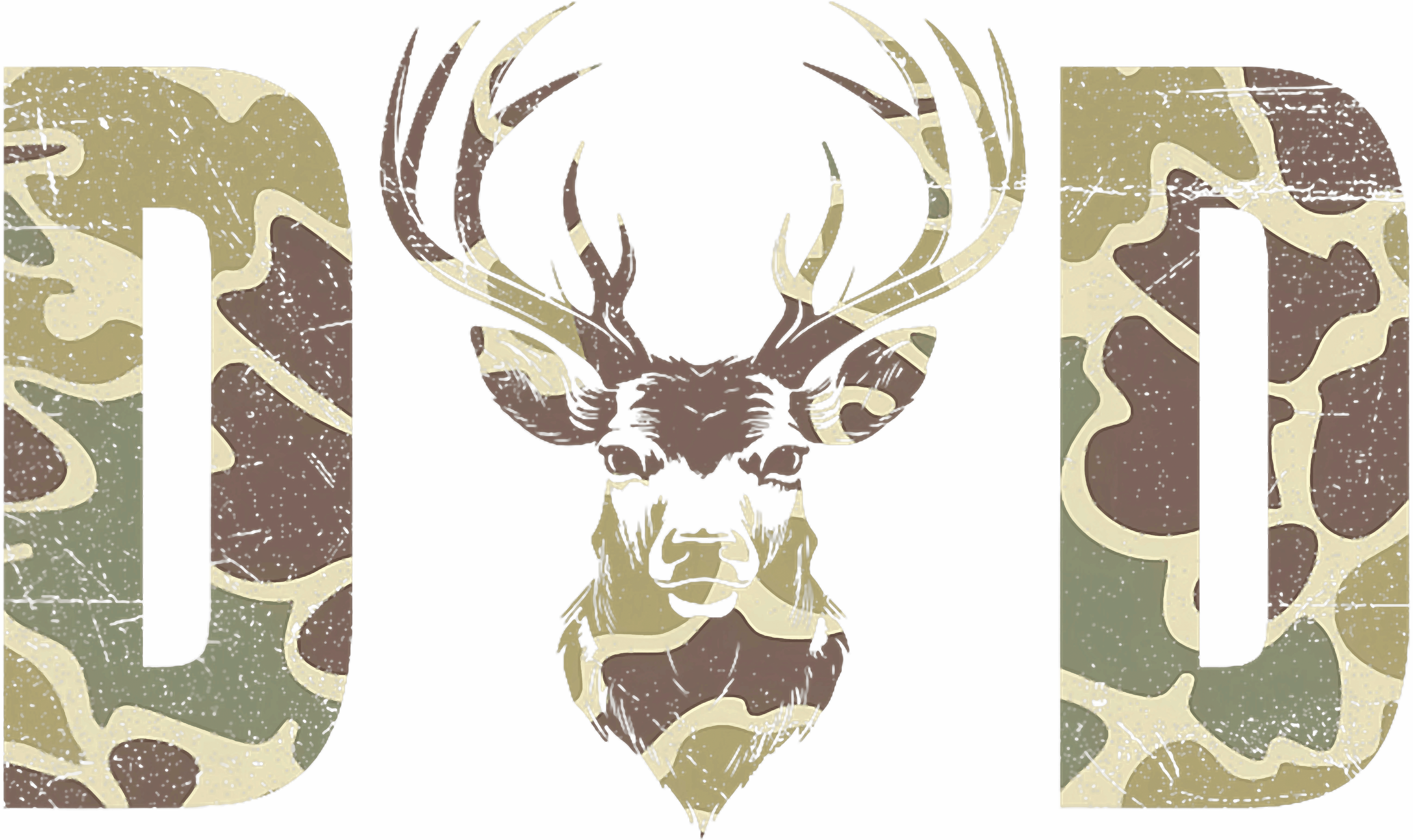 Dad Deer Hunter Camo Buck Hunting DTF Transfer