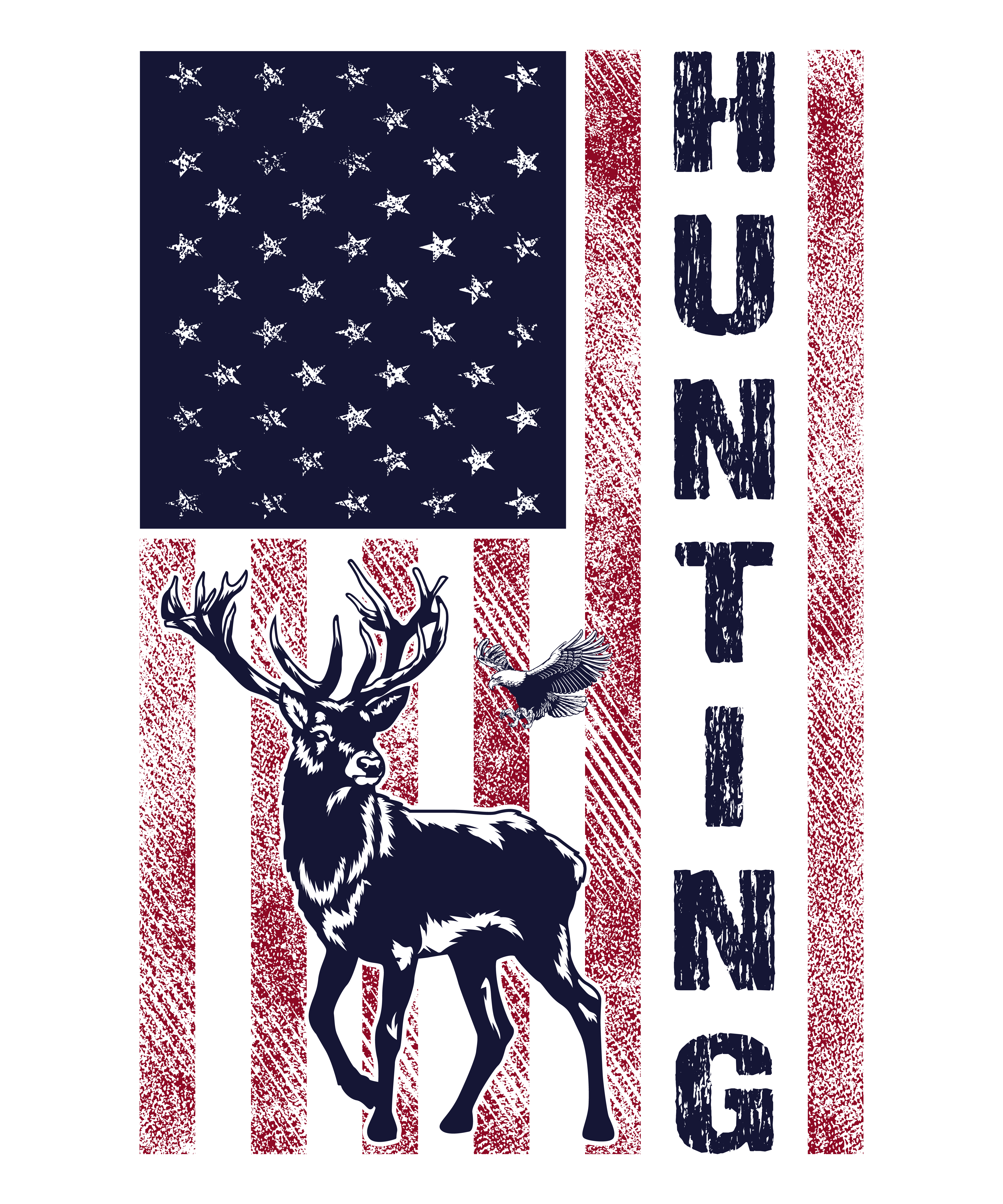 Patriotic Deer Hunter DTF Transfer