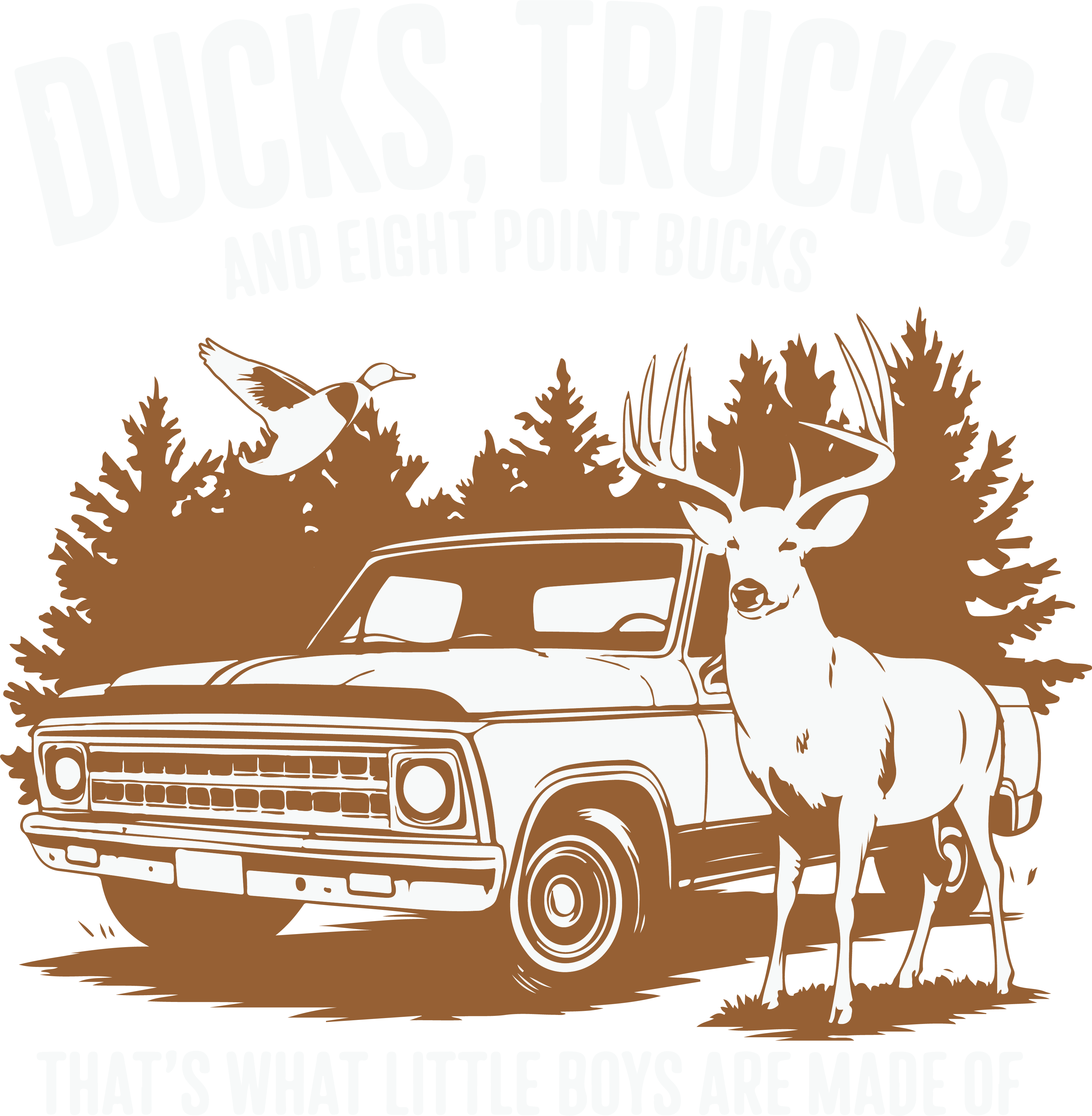 Ducks Trucks And Bucks DTF Transfer