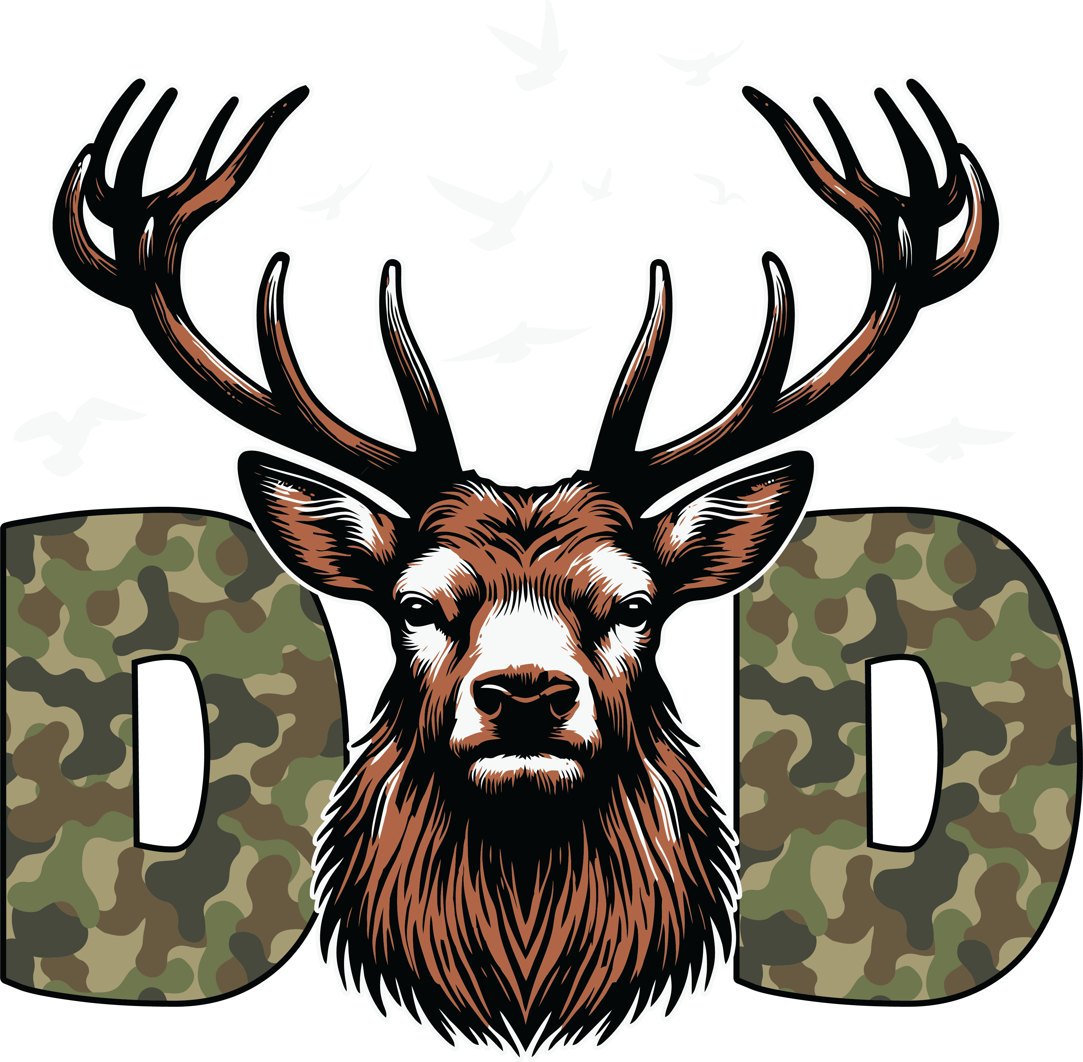 Camo Deer Dad DTF Transfer