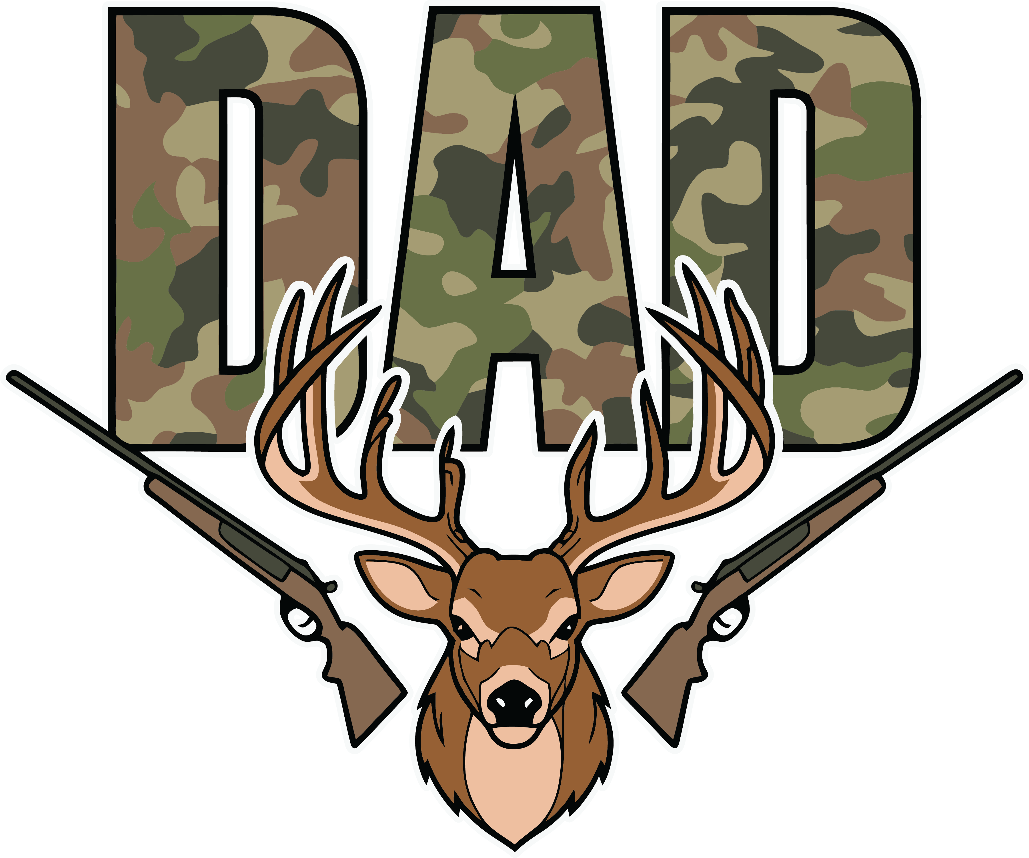 Camo Deer Hunting Dad DTF Transfer