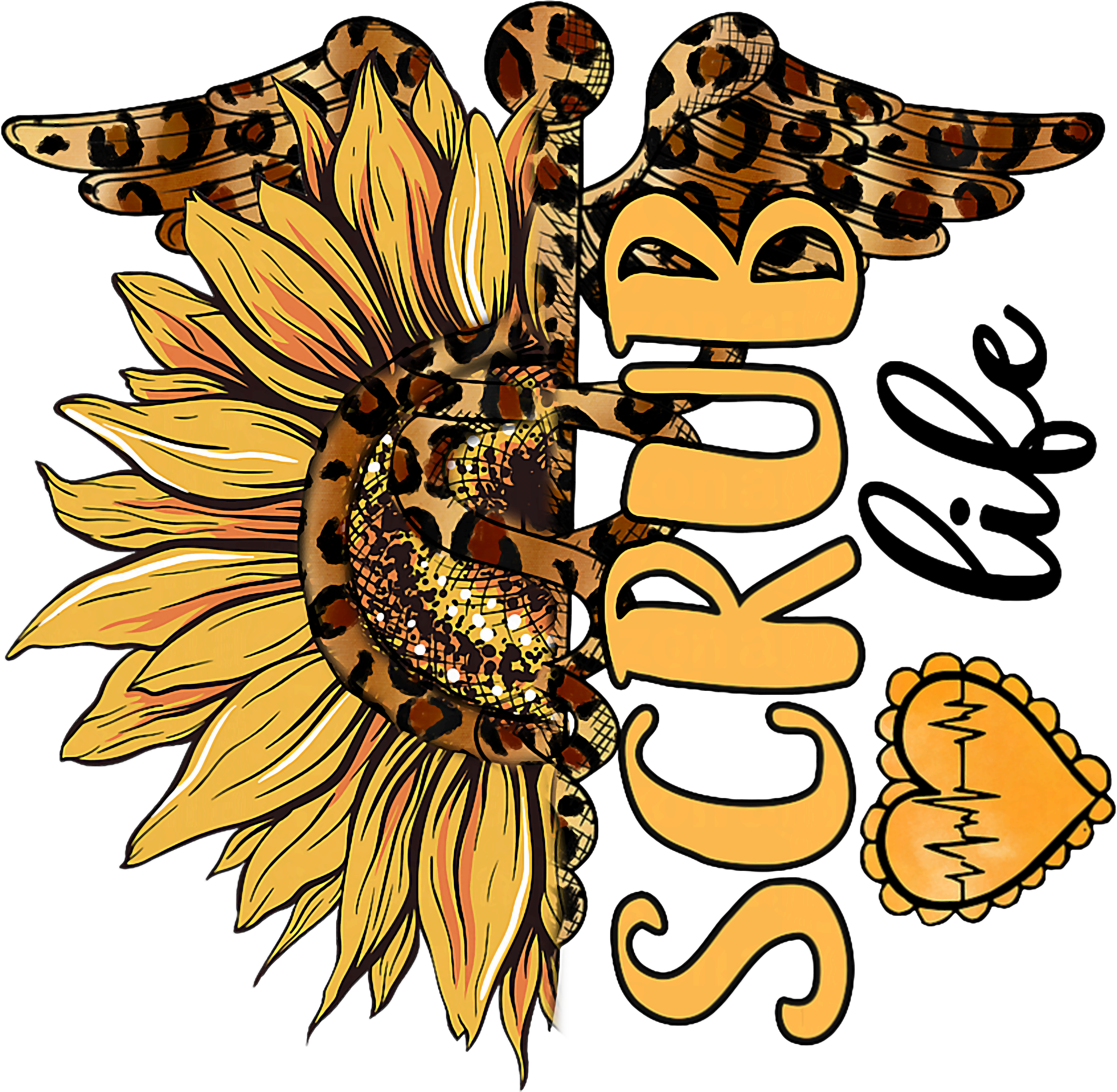 Sunflower Scrub Life Nurse DTF Transfer
