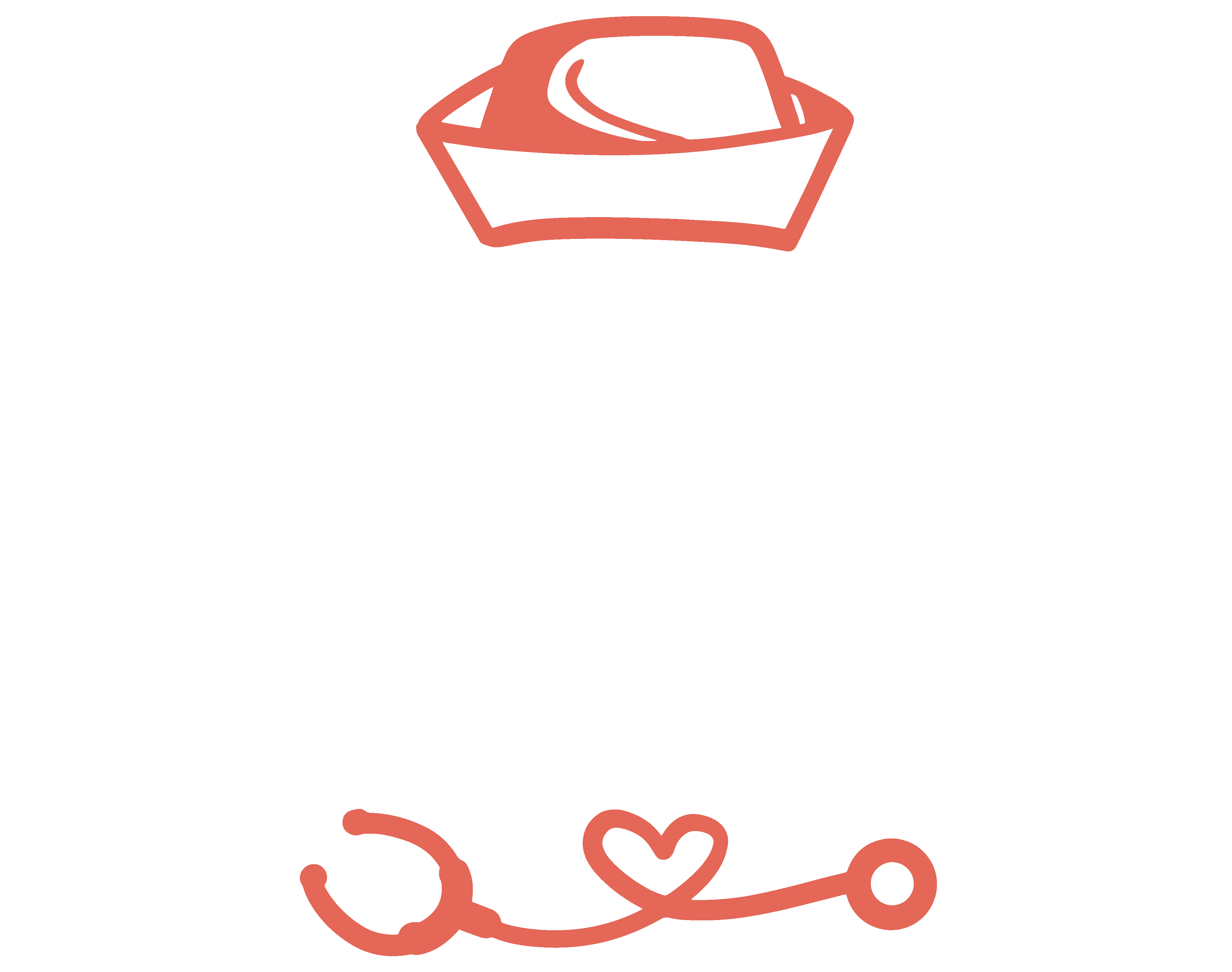 ICU Nurse Cap And Heart Stethoscope DTF Transfer